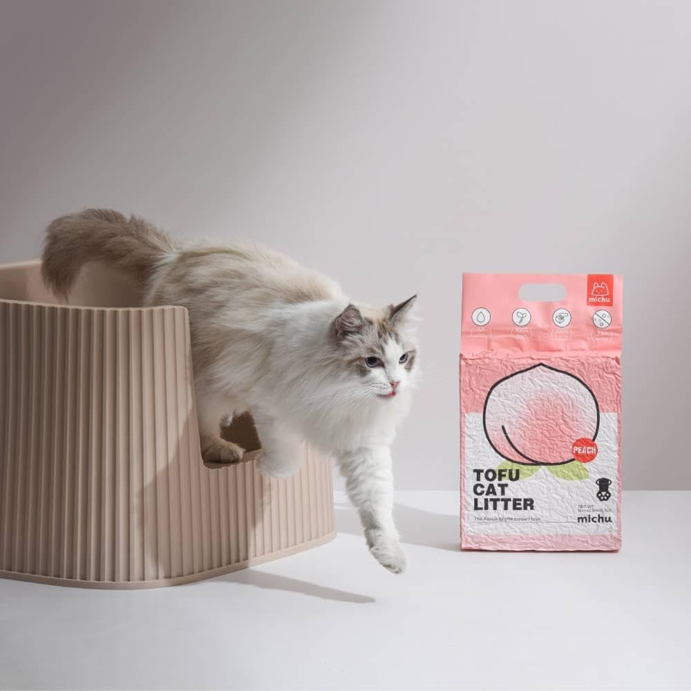 Tofu Cat Litter Natural Clumping Tofu Cat Litter, Fast Clumping and Easily Scoop-able 5.5lb/88oz 5 Scents - Ocean Fresh, 2 Pack