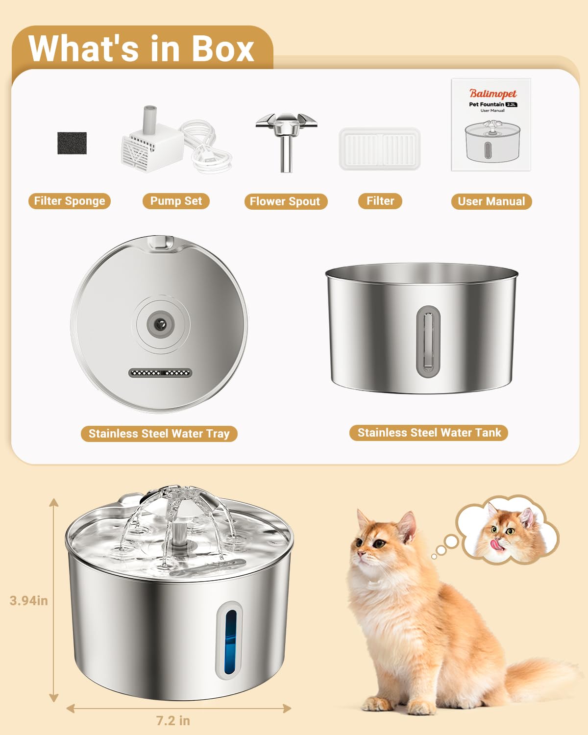 Cat Water Fountain Stainless Steel. Chosen for real quality, fits naturally into modern pet homes.