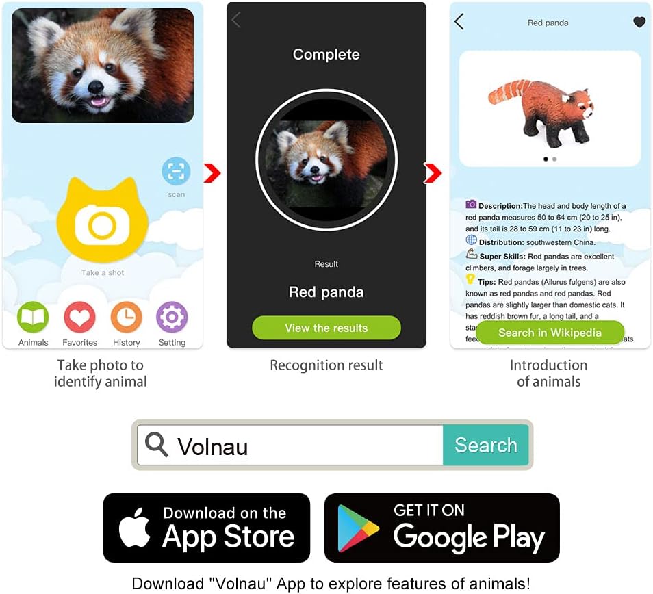 Volnau Safari Animal Figurines Toys 7PCS North America Figures Zoo Pack for Toddlers Kids Christmas Decoration Gift Preschool Educational Moose Wolf Bear Jungle Forest Woodland Set