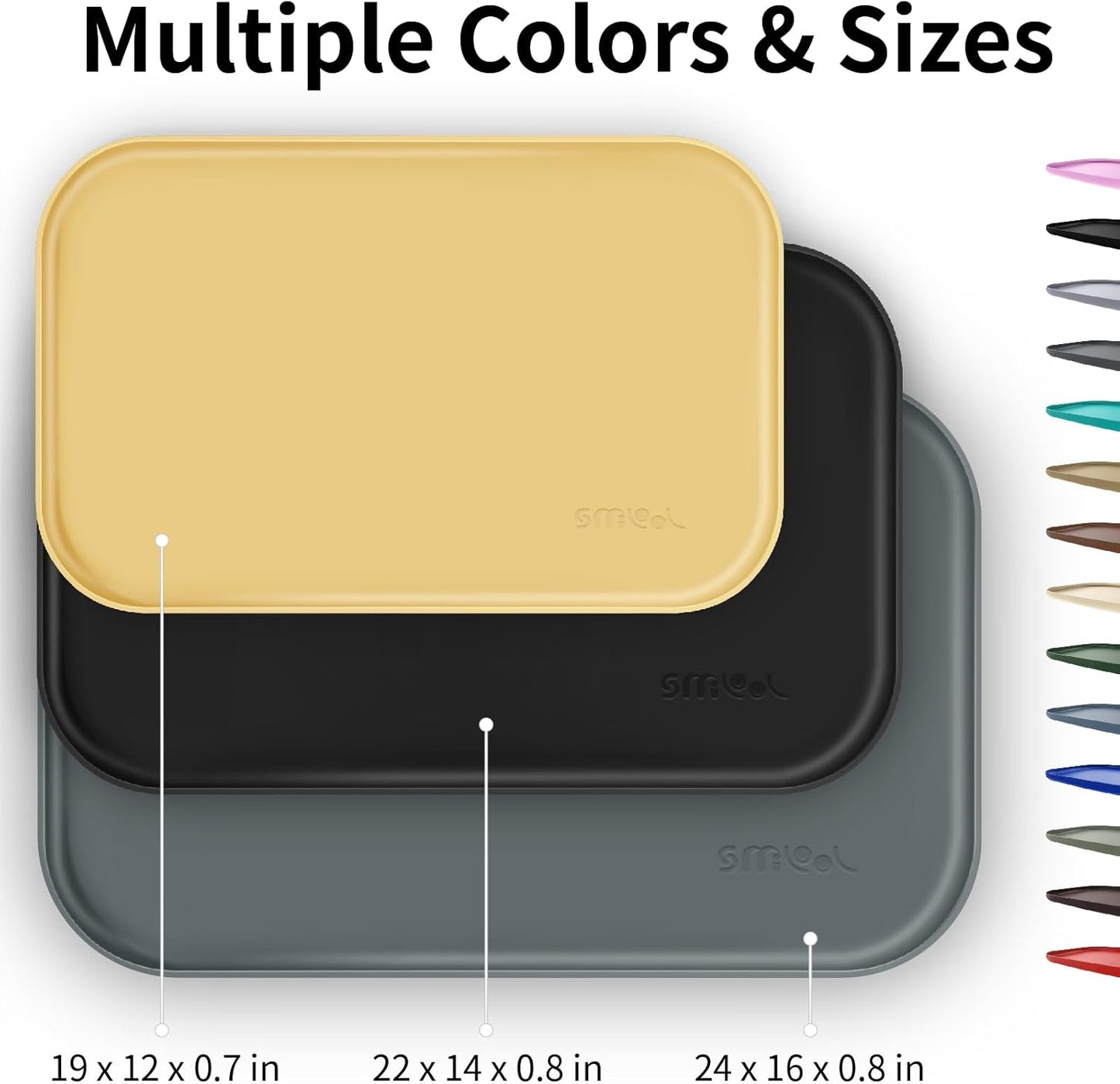 Silicone Pet Feeding Mat with Raised Edge for Food and Water, Dog Bowl Mats, Cat Bowls Placemat with High Lip for Floor Waterproof, Rubber Tray for Cats and Dogs 22 x 14 x0.8 Dark Olive