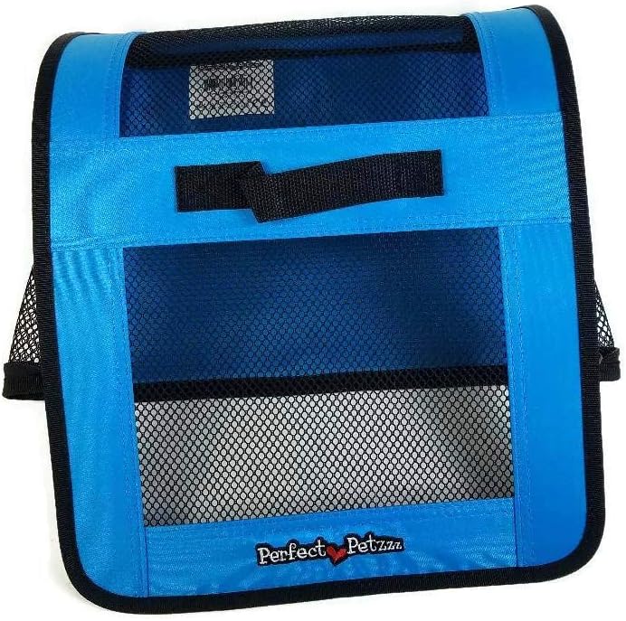 Tote for Lifelike Stuffed Interactive Pet Dogs and Cats, Nylon and Mesh Carrier for Pet Animals,Zippered Carrying Case Accessory-Blue