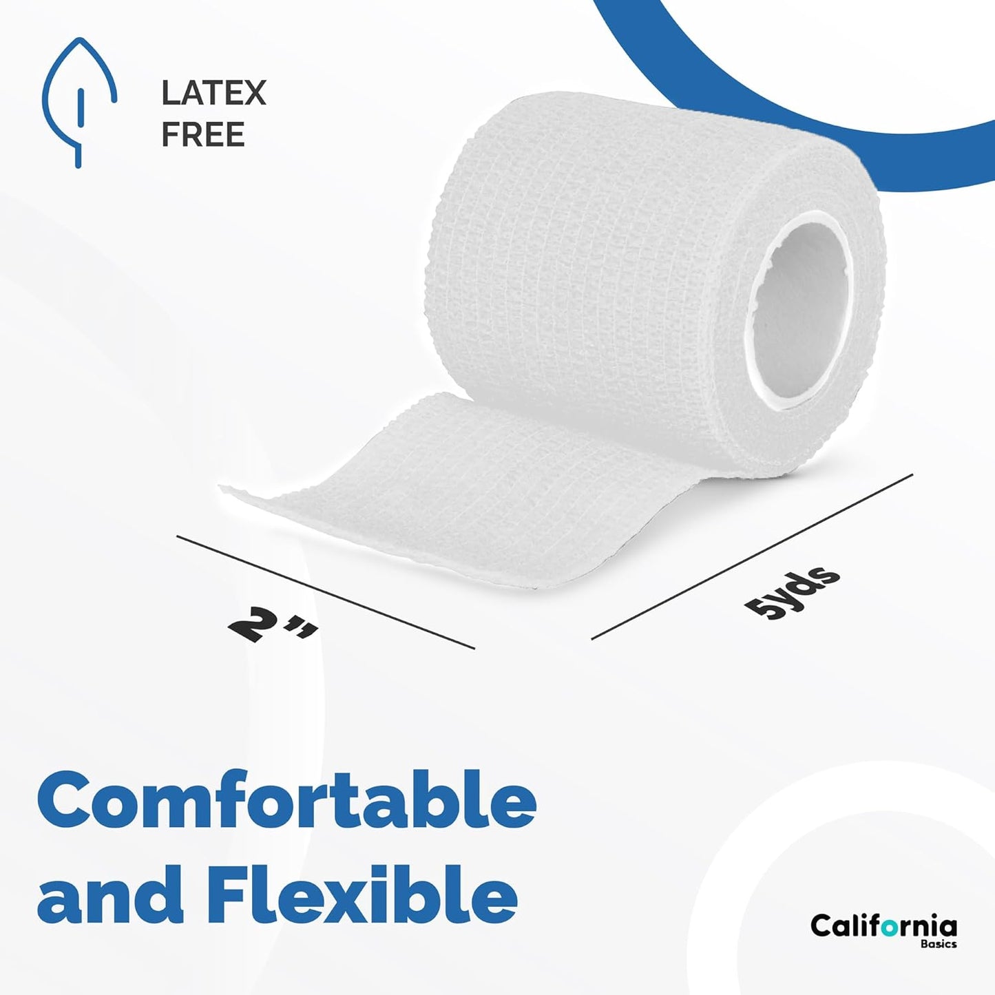 Self-Adhesive Bandage Wrap - Suitable for All Sports - Breathable Athletic Tape for Wrists - Knee and Ankle - Self Adhesive Bandage- 2 Inch- 24 Pack - White