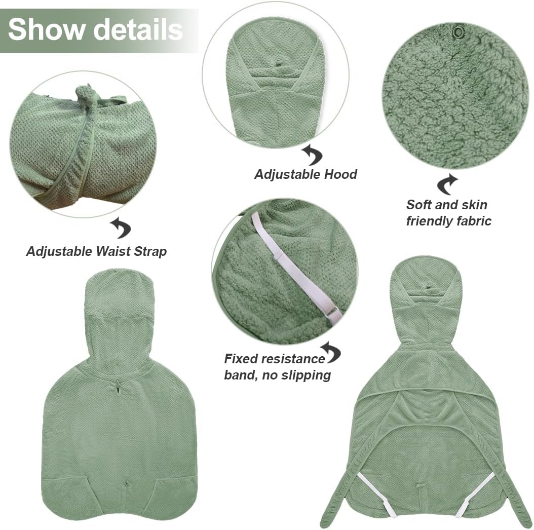 Medium to Large Size Dog Bathrobe, Quick Drying Super Absorbent Used for After Bathing, Warm Dog Towels, Adjustable Hoodies and Belts for Pet Dogs Bath Clothes Products (Green Jacquard, 4XL)