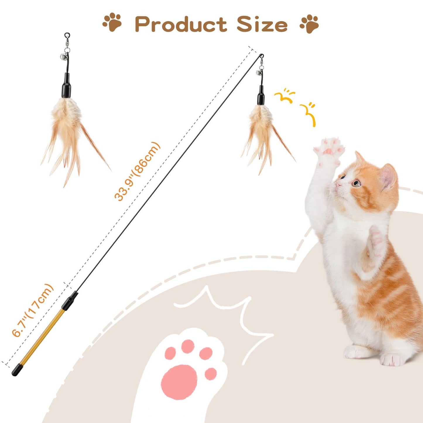 Pawaboo Cat Feather Wand Interactive Toy. Chosen for real quality, fits naturally into modern pet