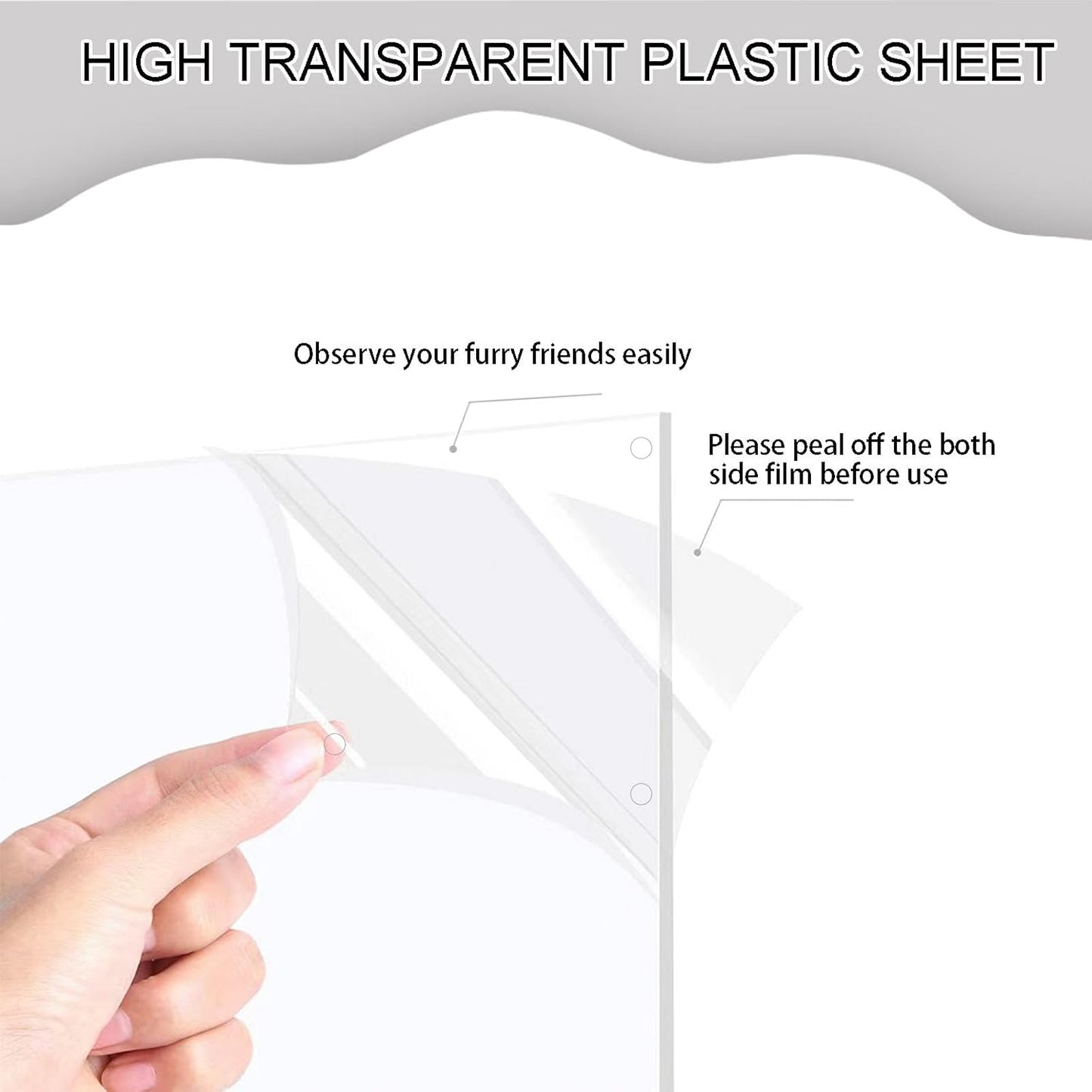 Pet Cage Liner Protection, Rabbit Cage Plastic Panels, 12 PCS Cage Urine Guard for Rabbit, Guinea Pig, Hamster, Hedgehog, Chinchilla, Ferret, Bunny - Transparent, 11.8"x5.9"