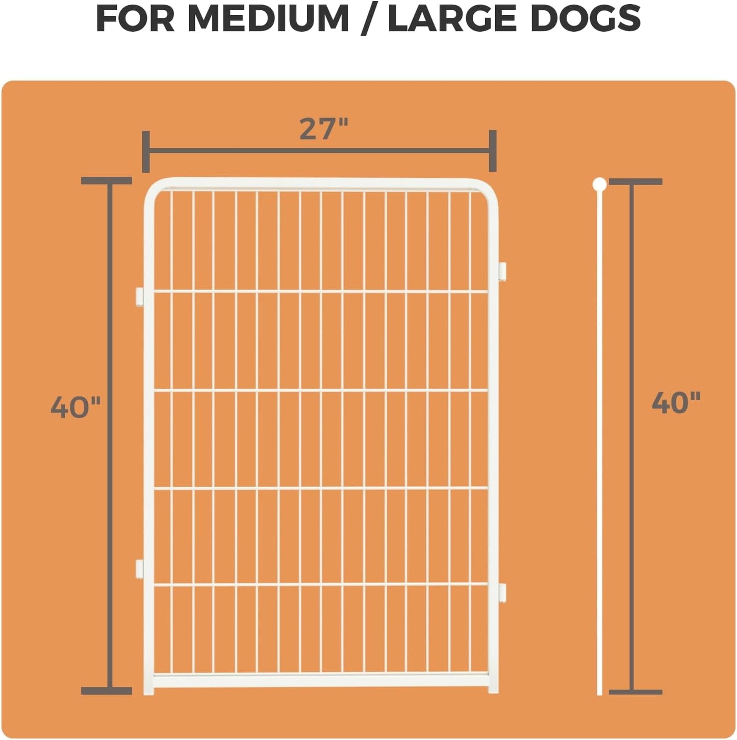 FXW Homeplus Unleashed Indoor Dog Playpen - Stress-Free and Safe Play, Heavy Duty 40 Inch 4 Wire Panels Dog Pen for Medium and Large Dogs, White│Patented