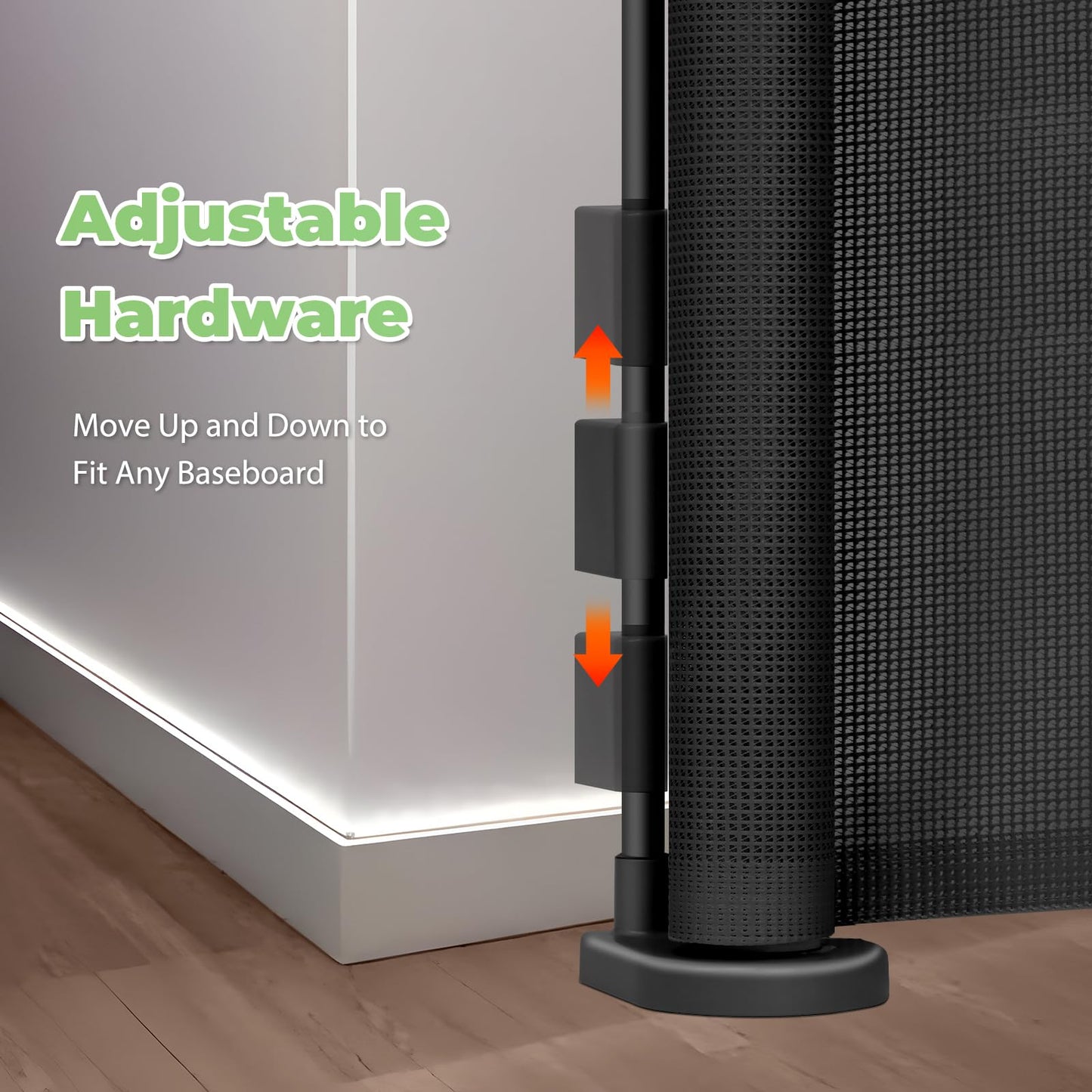 96" Wide Reinforced Retractable Baby Gates. Chosen for real quality, fits naturally into modern pet