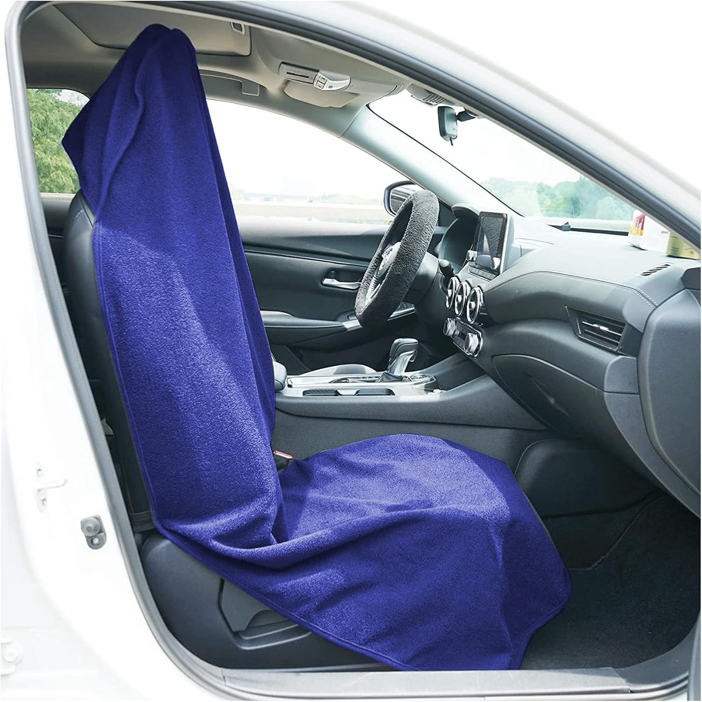Car Seat Cover Protector Front Seats,for Gym Workout,Running,Swimming,Beach and Hiking,Waterproof Sweat Towel Bucket Seat Covers for Cars SUV Trucks (Blue, 2Pcs)