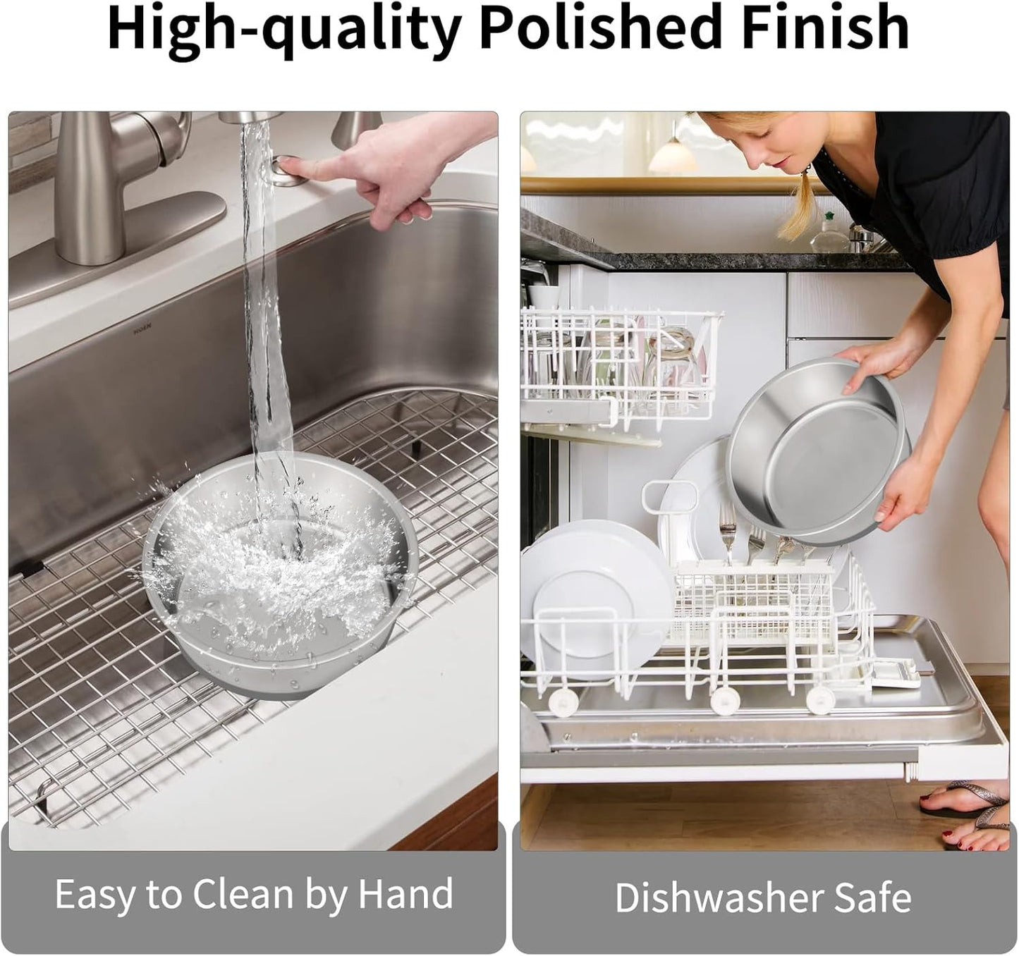 Taglory 11 Cup Stainless Steel Dog Bowls Set of 2 for Food and Water, Silicone Base Anti-Slip, Rust Resistant, Extra Thick Metal Bowls for Large Dogs, 84oz, Gray