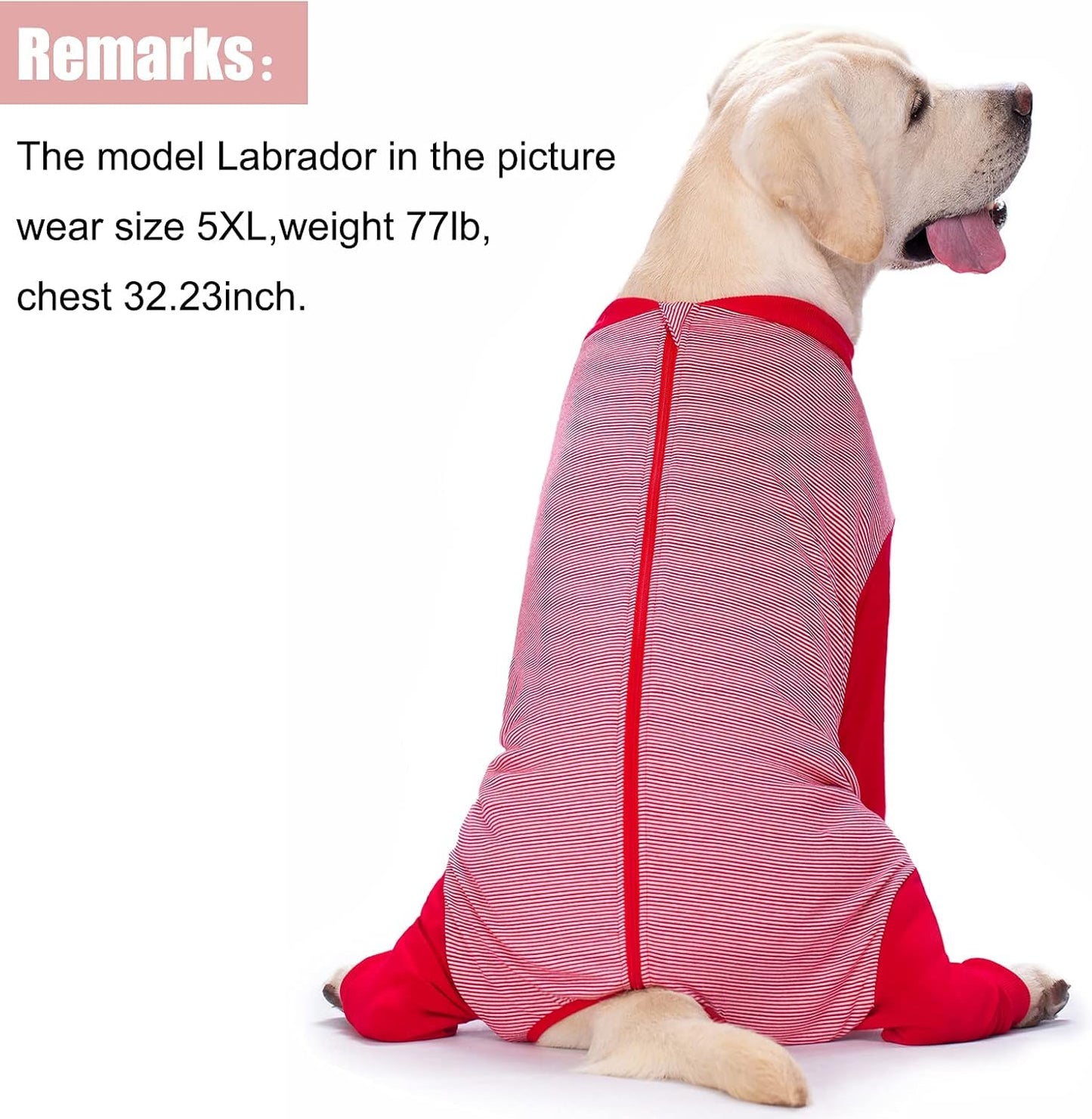 Yeapeeto Dog Onesie Surgery Recovery Suit for Large Medium Bodysuit Dogs Pajamas PJS Full Body for Shedding, Prevent Licking, Wound Protection, Cone Alternative (6X-Large (Pack of 1), Red)