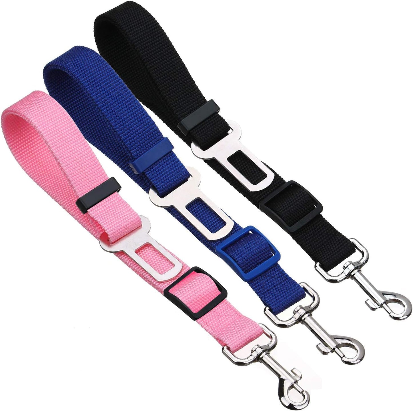 Elisel Elisel 2 Packs Adjustable Length Pet Dog Cat car seat Belt Pet seat Belt Pet Accessories for Dogs Cats and Pets (Pink)