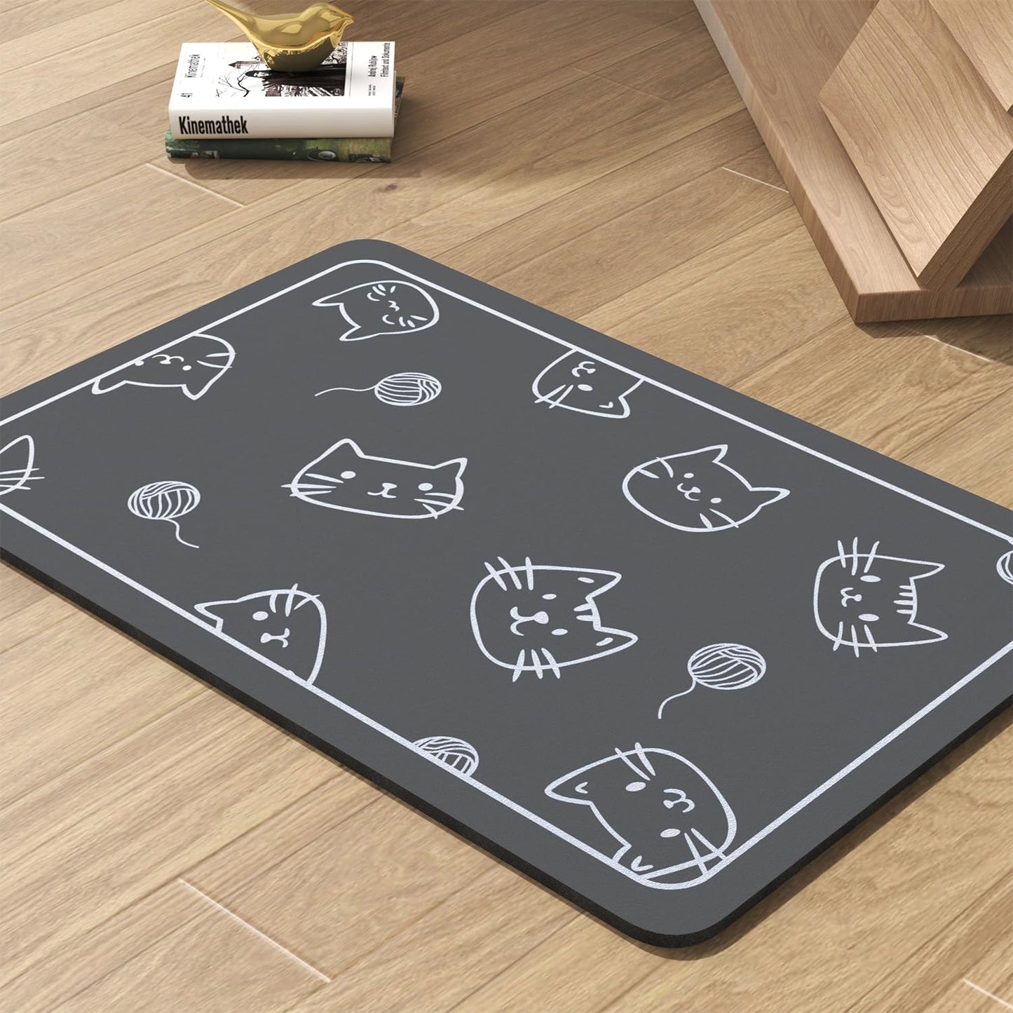 Pet Feeding Mat-Absorbent Dog Mat for Food and Water Bowl-No Stains Quick Dry Water Dispenser Mat-Dog Accessories Pet Supplies-Bowl for Messy Drinkers(Cats,17"x28"