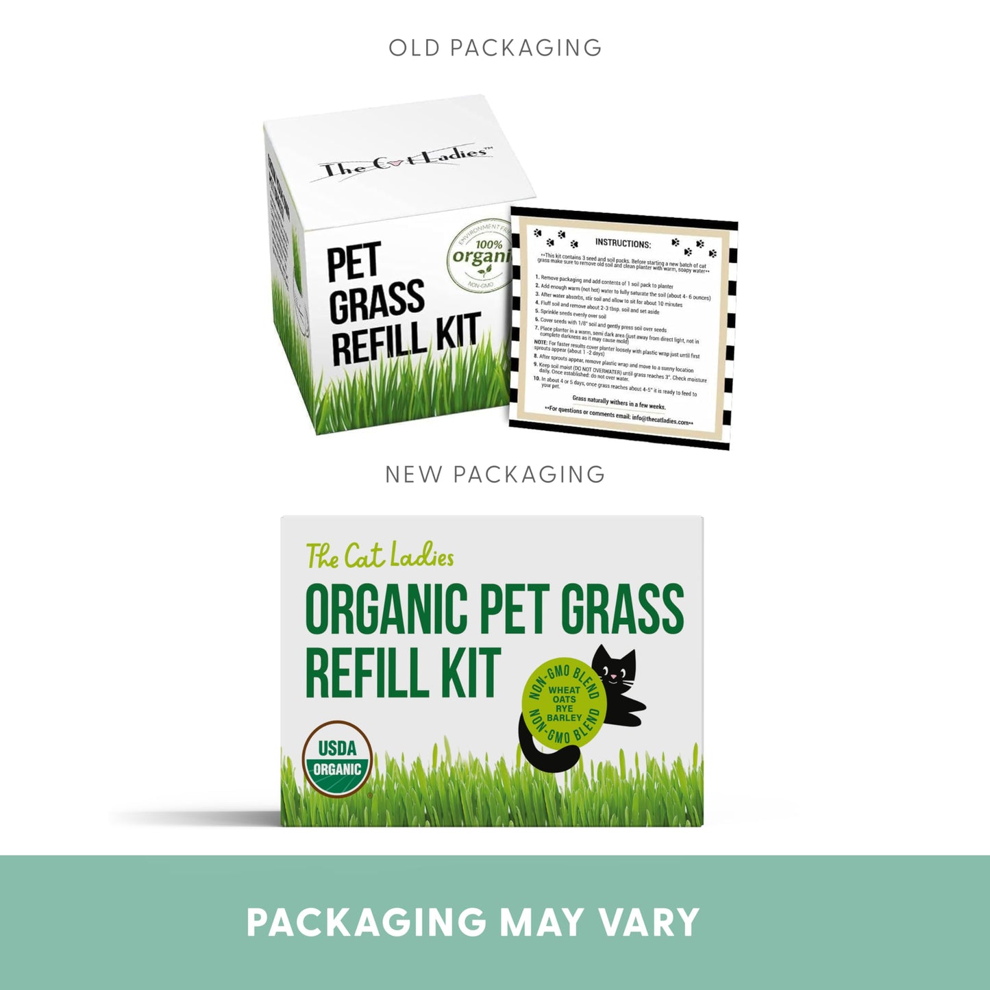 The Cat Ladies Cat Grass Refill Kit 100% Organic Cat. Chosen for real quality, fits naturally into