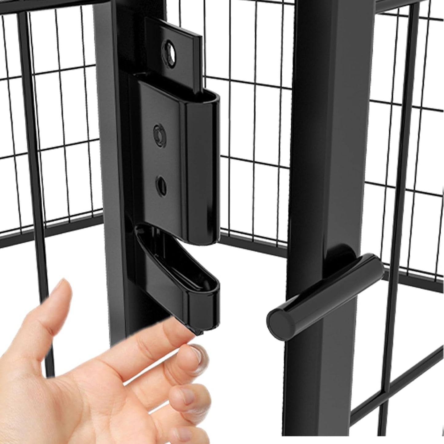 Dog Playpen, Outdoor Dog Fence, 6 Panels, 40" H Dog Pen for Large/Medium/Small Dogs, Heavy Duty Metal Pet Fence with Gate, Portable Dog Fence for RV Camping and Yard (Black)