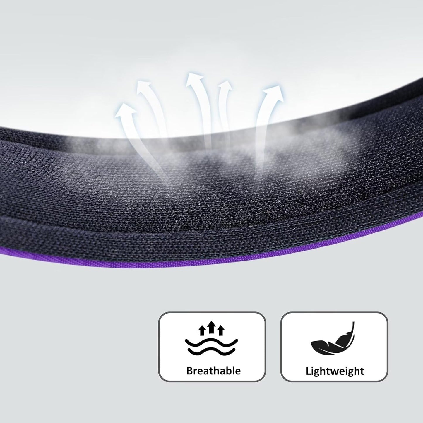 Didog Soft Padded Dog Collars for Medium Dogs, Lightweight and Breathable Purple Dog Collar with Metal Buckle, Purple, L