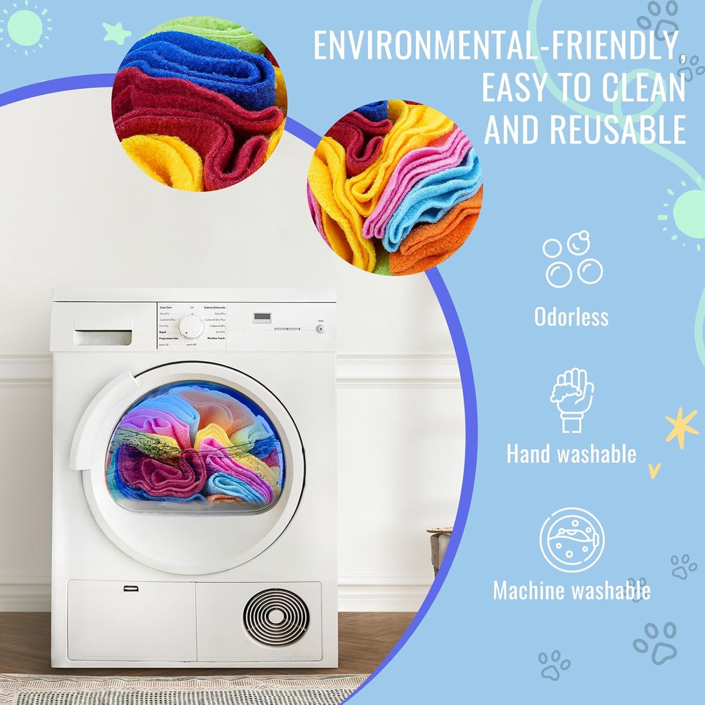 Pet Snuffle Ball, Puzzle Sniffing Interactive Dog Ball for Blind Dogs Training Stress Relief Dog Enrichment Toys Treat Machine Washable (15cm, Rainbow Color Upgrade)