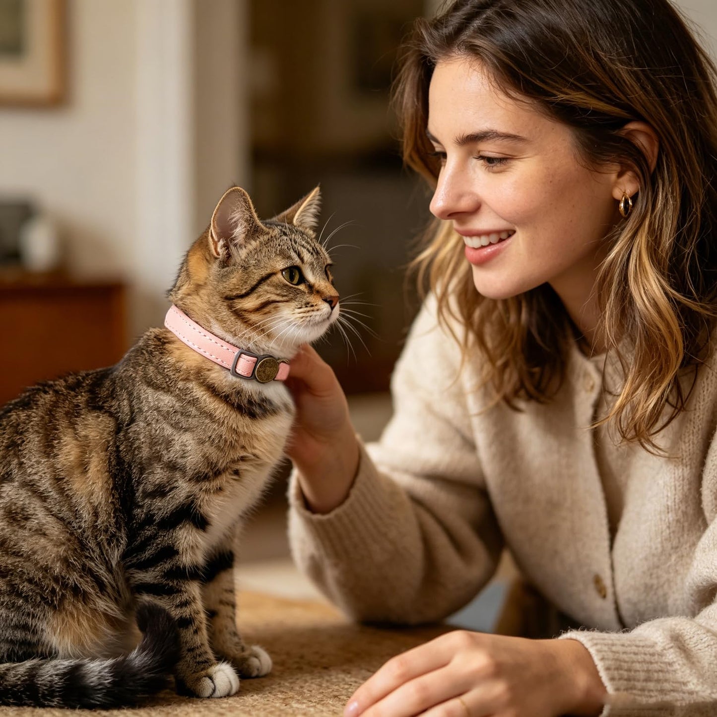 THAIN Leather Cat Collar with Bell Breakaway. Chosen for real quality, fits naturally into modern