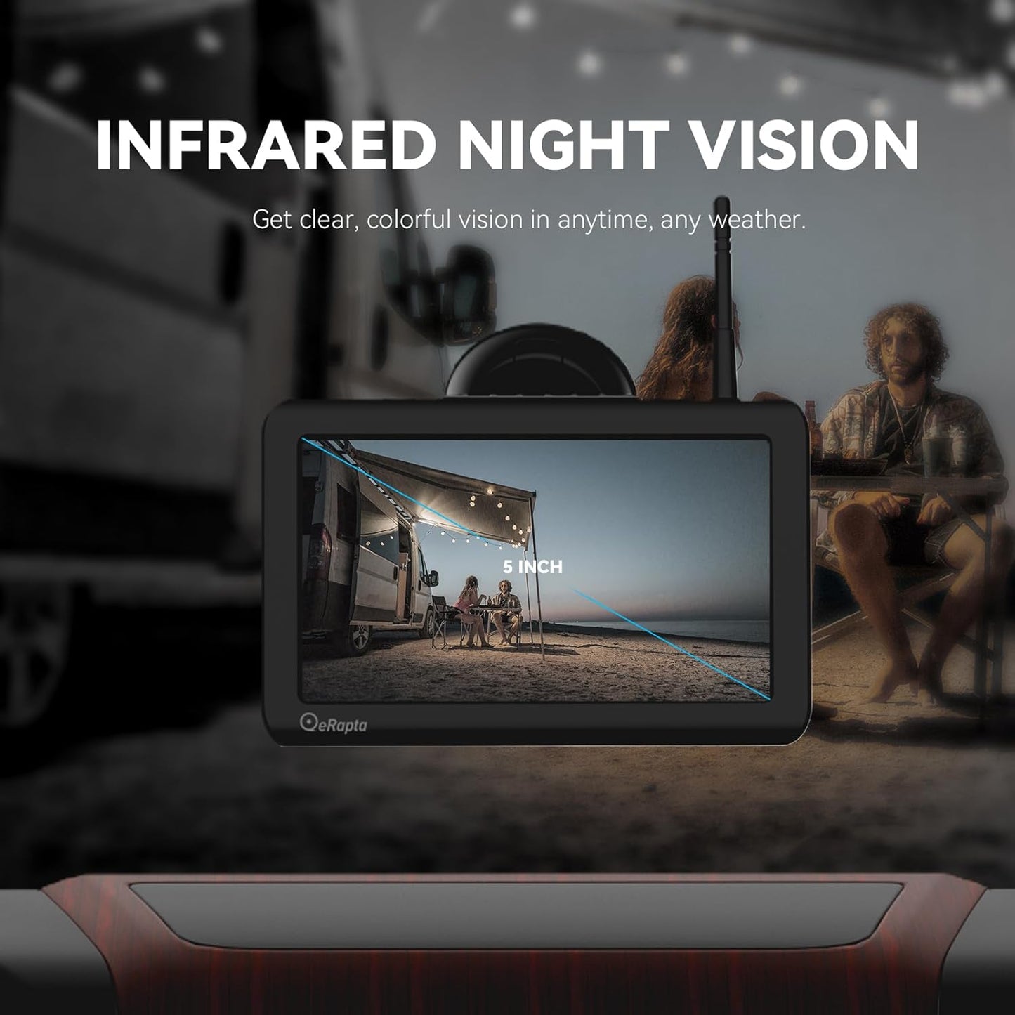 eRapta Wireless Backup Camera Magnetic: 5??Portable, 1-Min Install-Free Trailer Backup Camera with FHD1080P, Infrared Night Vision, 150° Wide-Angle View for Trailer/RV/Truck/Car/Tractor ACT501