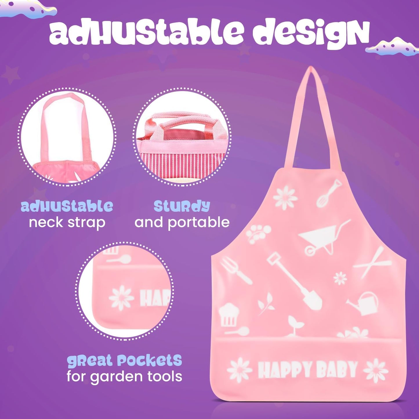 Kids and Toddler Gardening Set, Little Girls Gardening Set, Gardening Tools and Gifts for Kids Ages 4–8