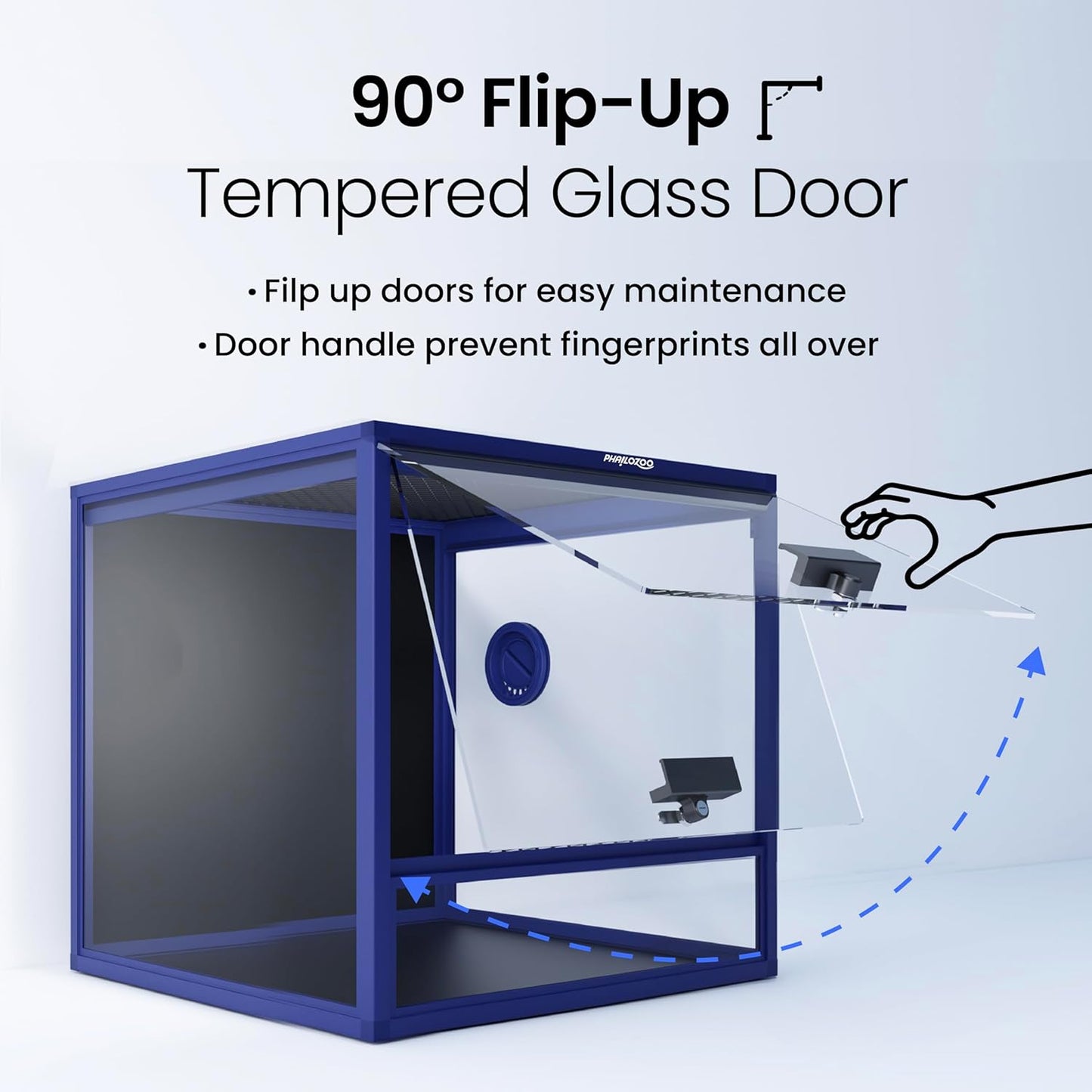 MagicCube 18'' x 18'' x 18'' Reptile Tank with Lock, 24 Gallon Reptile Terrarium with Flip-Up Tempered Glass Door, Top Screen Ventilation for Leopard Gecko - Bottom Not Leakproof