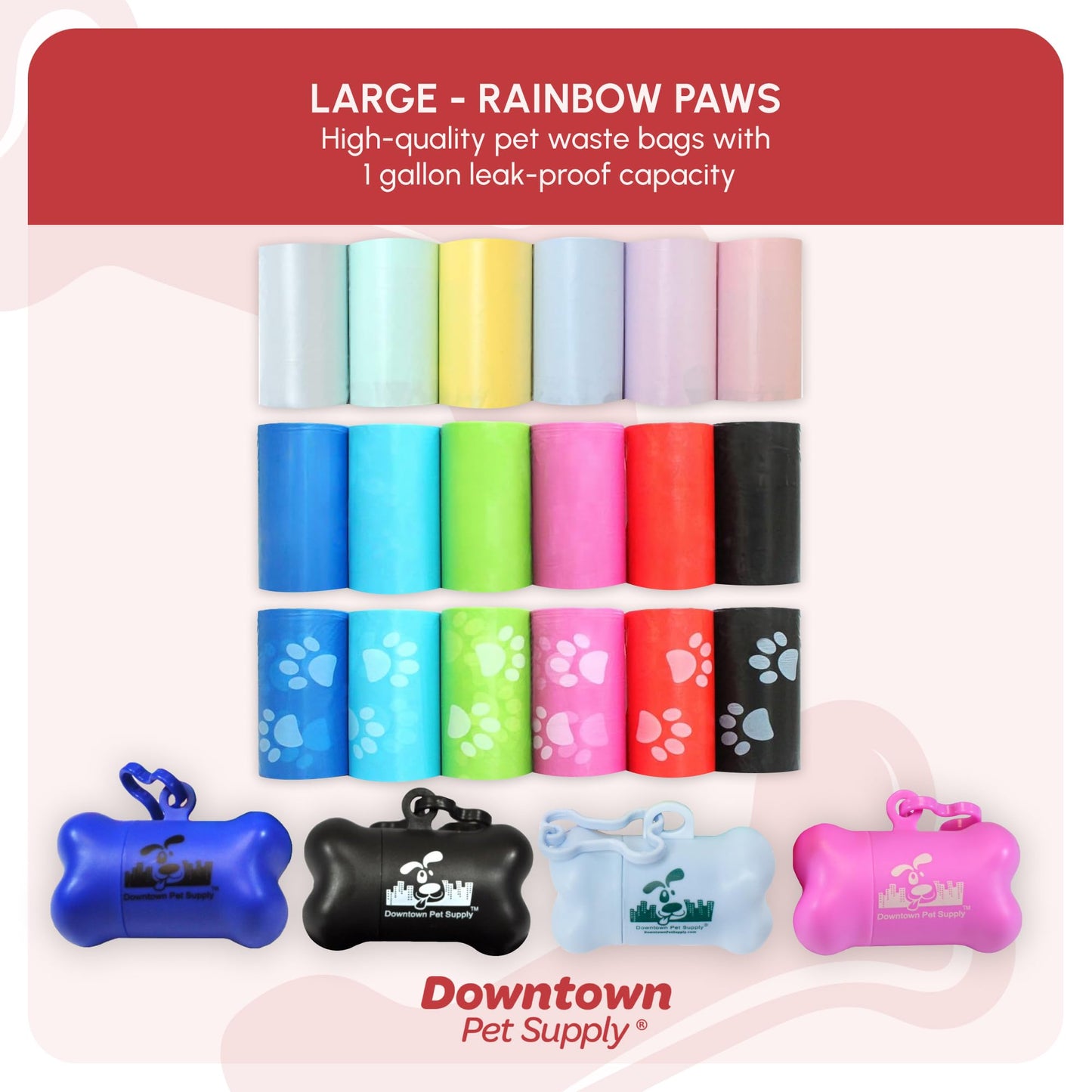 Downtown Pet Supply Poop Bags for Dogs with Dispenser. Chosen for real quality, fits naturally into
