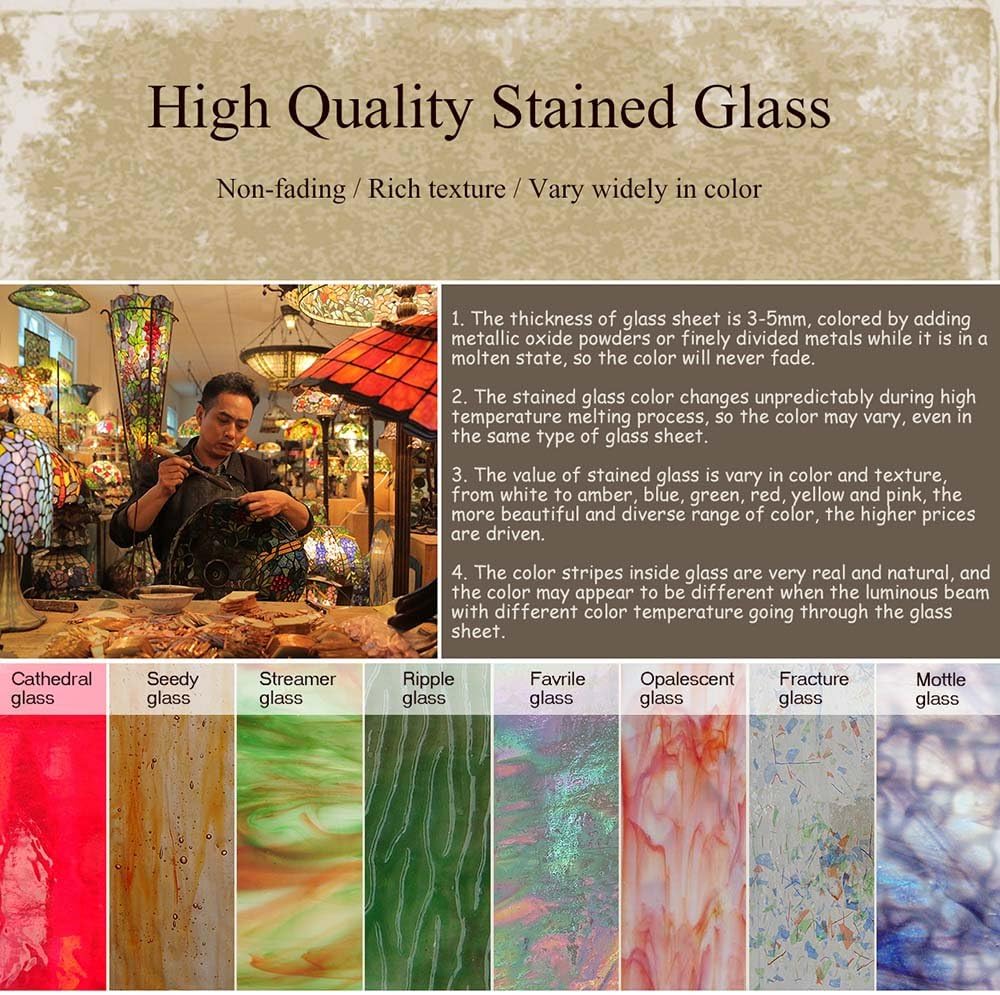 Bieye W10037 Lily and Rose Flower Gaily Decorated Basket Tiffany Style Stained Glass Window Panel with Chain, 24" W x 20" H