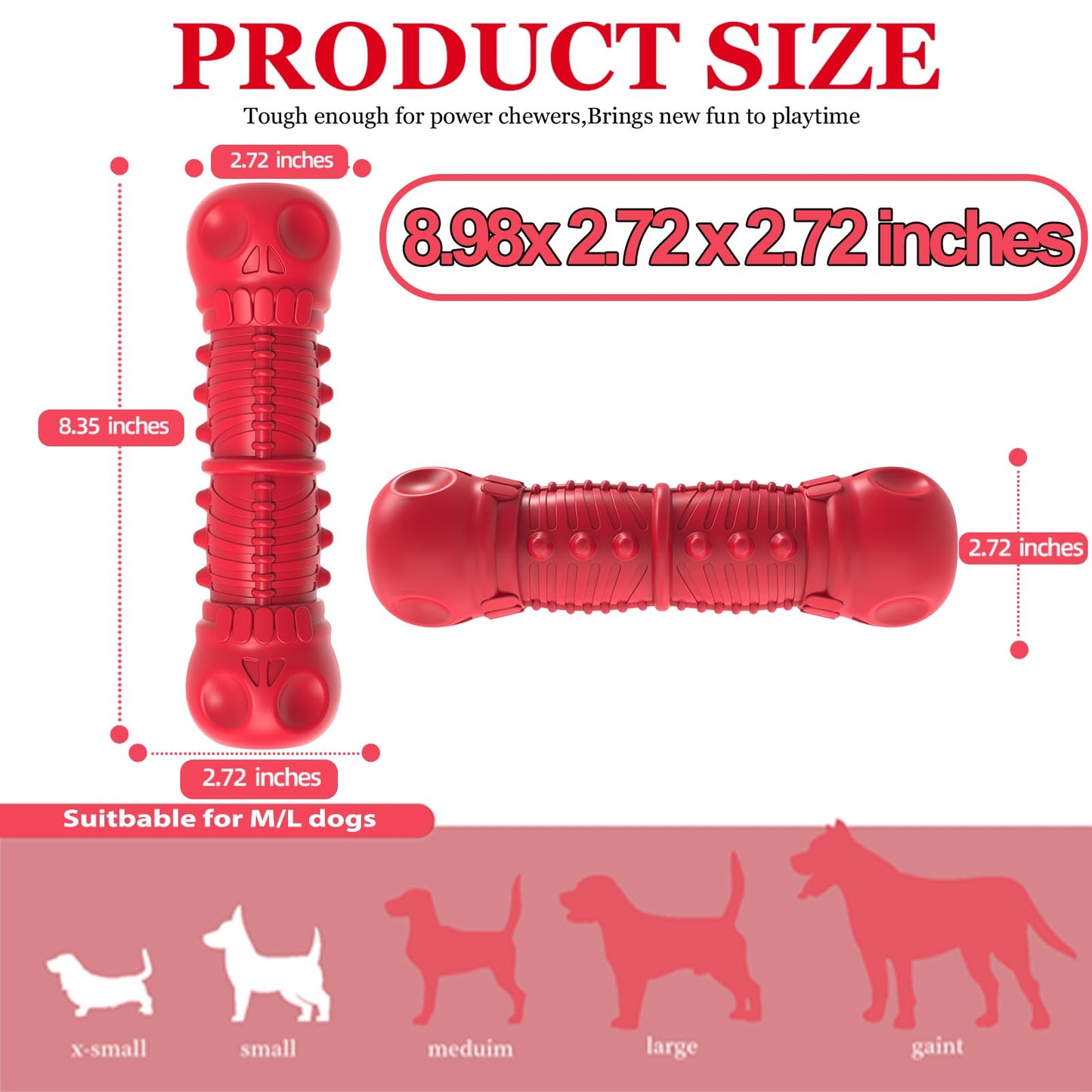 ZIKATON Dog Squeaky Toys for Aggressive Chewers. Chosen for real quality, fits naturally into
