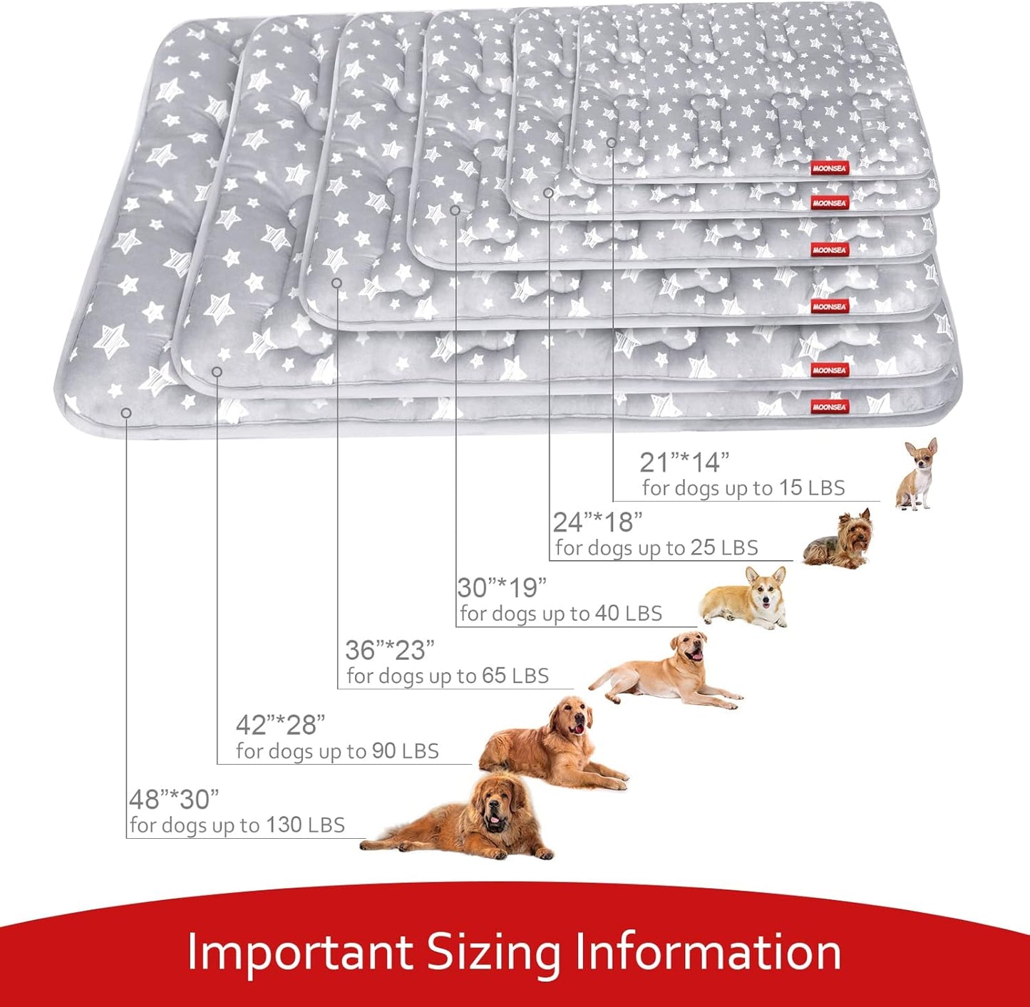 Dog Crate Mat (42" X 28"), Soft Dog Bed Mat with Cute Prints, Personalized Crate Pad, Anti-Slip Bottom, Machine Washable Kennel Pad