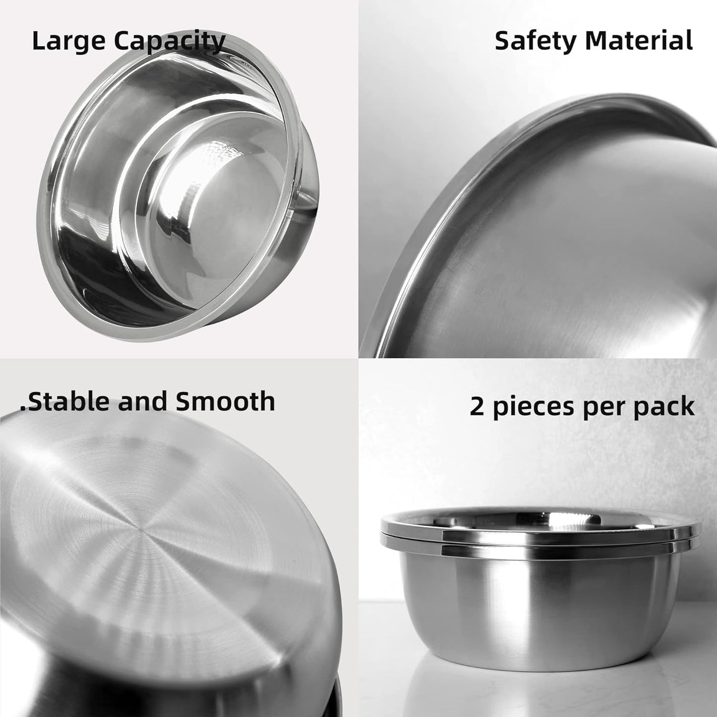 Stainless Steel Large Dog Bowl Set of 2, with 116 oz (15cup) High Capacity Metal Dog Food Bowls,Desirable Water and Food Bowls for Large, X-Large, and Giant Dogs,Heavy Duty, BPA-Free