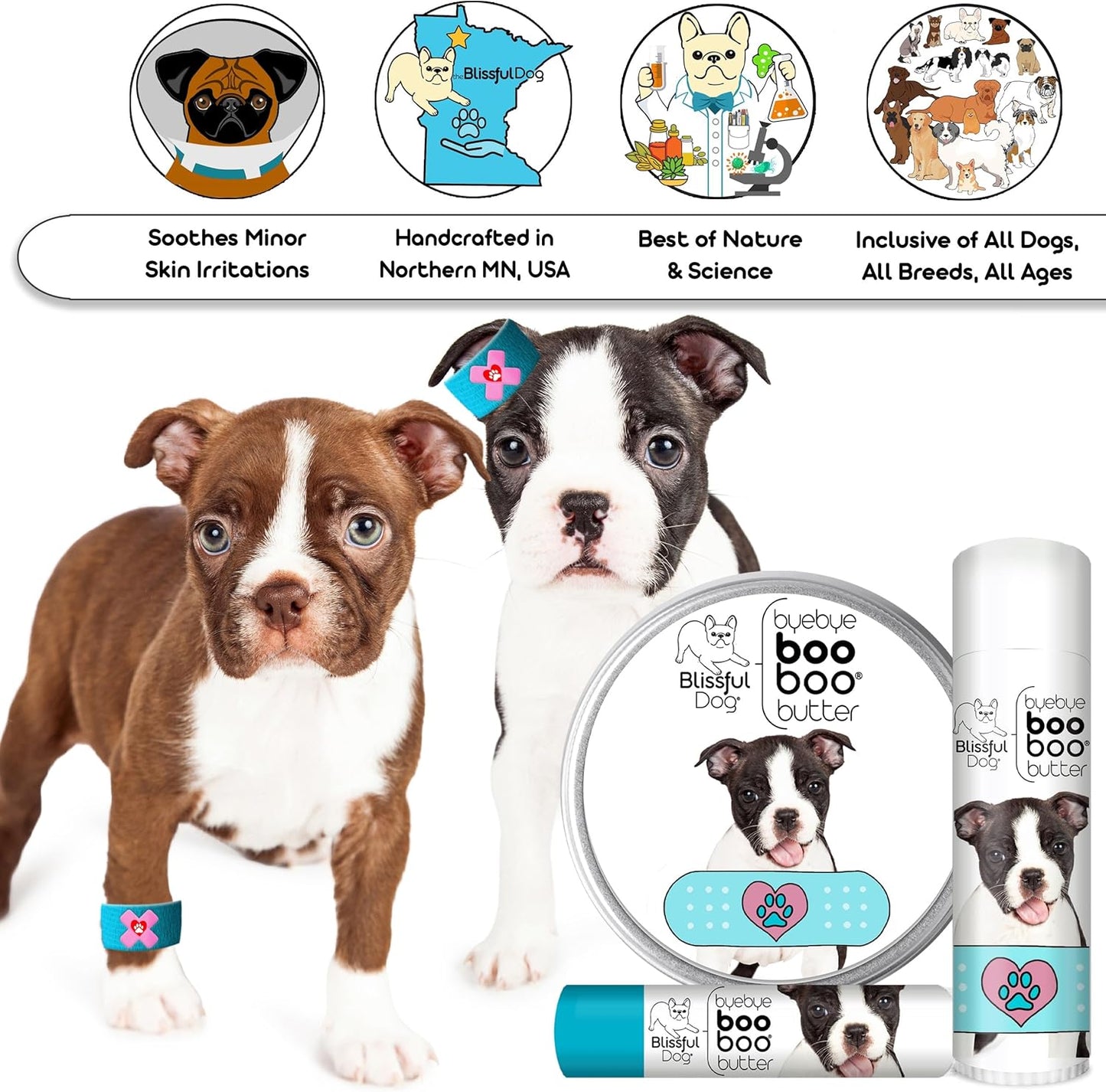 The Blissful Dog 4 oz TIN Boston Terrier Booboo Butter