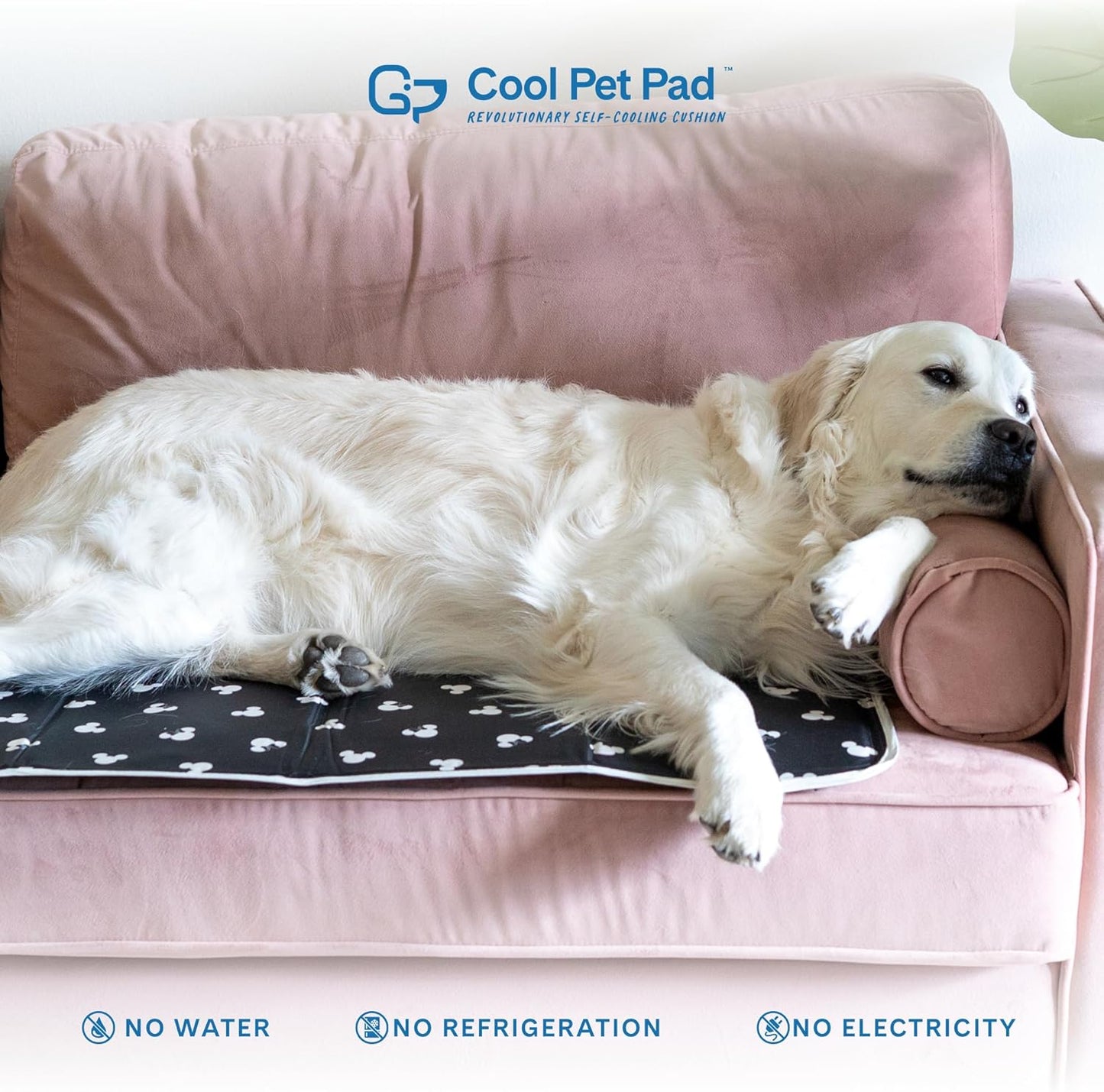 The Green Pet Shop Cool Pet Pad - Extra Large, Disney’s Mickey & Minnie Mouse - Self-Cooling, Pressure Activated Mat for Dogs & Cats from 80+ lbs - Non-Toxic Gel, No Water Needed