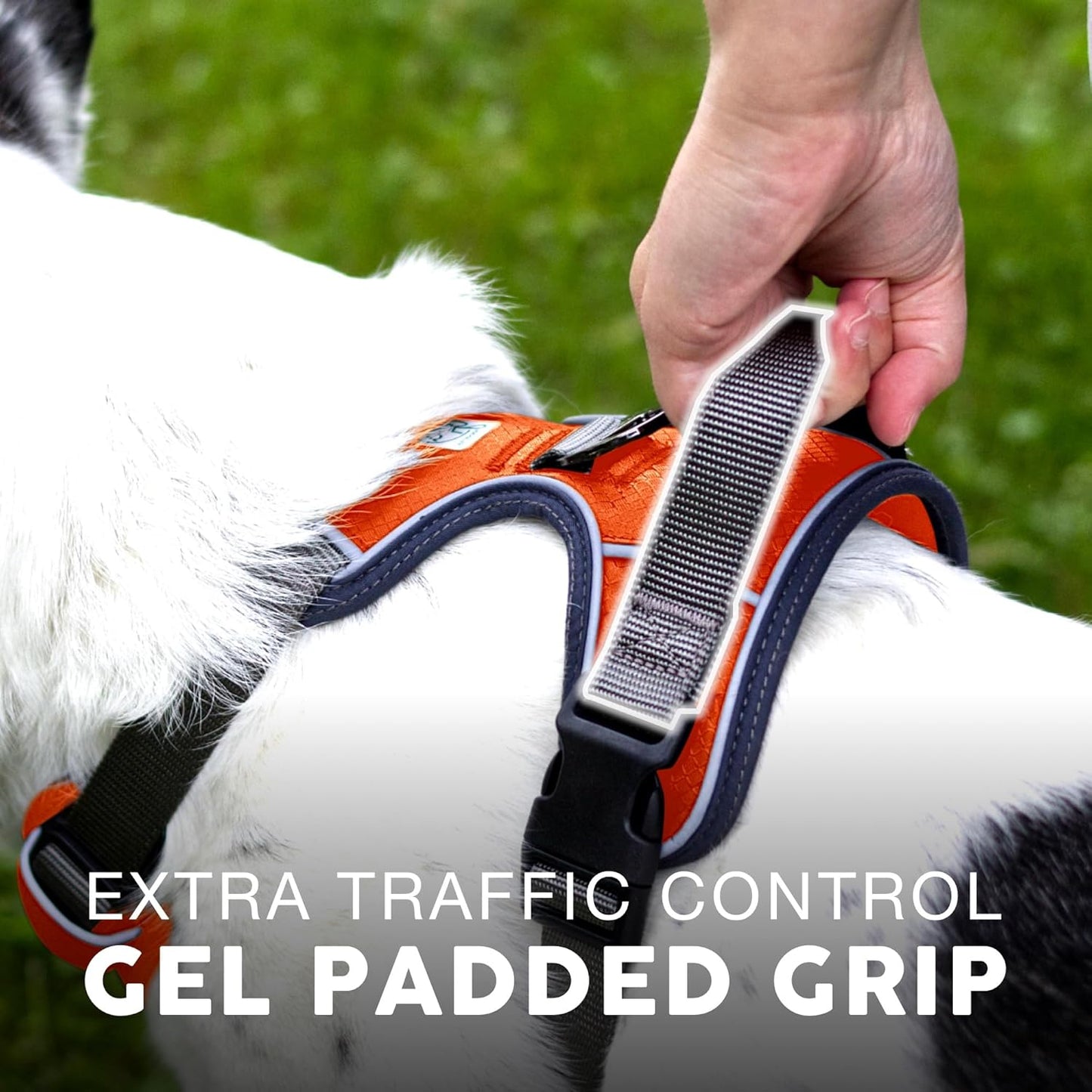 Embark Adventure Dog Harness, Reflective Trim No Pull Dog Harness for Large Dogs - Military Grade Nylon, Front Clip with Gel Lined Handle. Soft & Padded Puppy