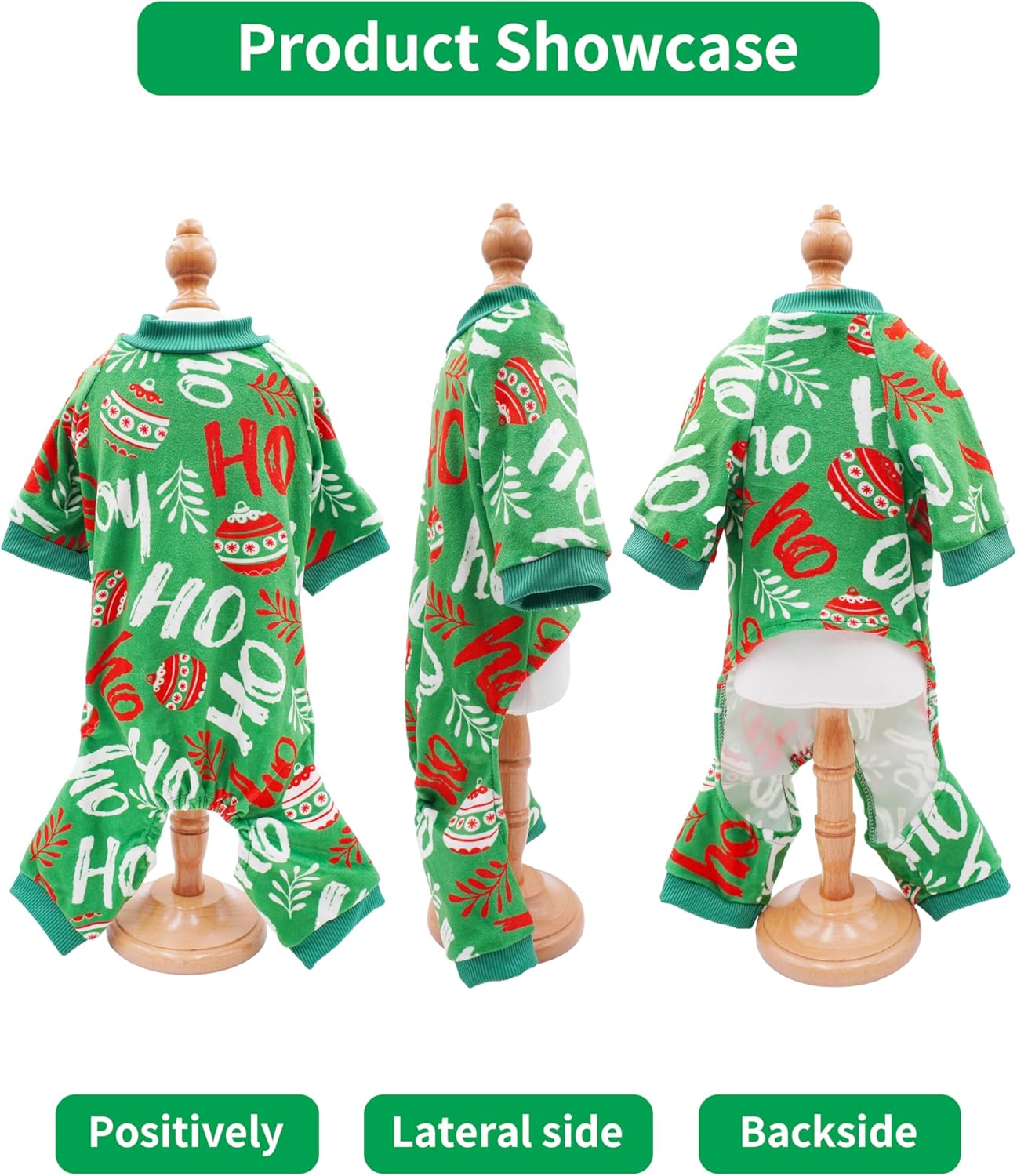 PET SHOW 4 Pack Dog Christmas Pajamas Holiday Dog Clothes for Small Medium Dogs Girl Boy Soft Stretchy PJs Xmas Jumpsuit Puppy Onesies Red Green Outfits with Sleeve Pets Dachshund Costume XXL