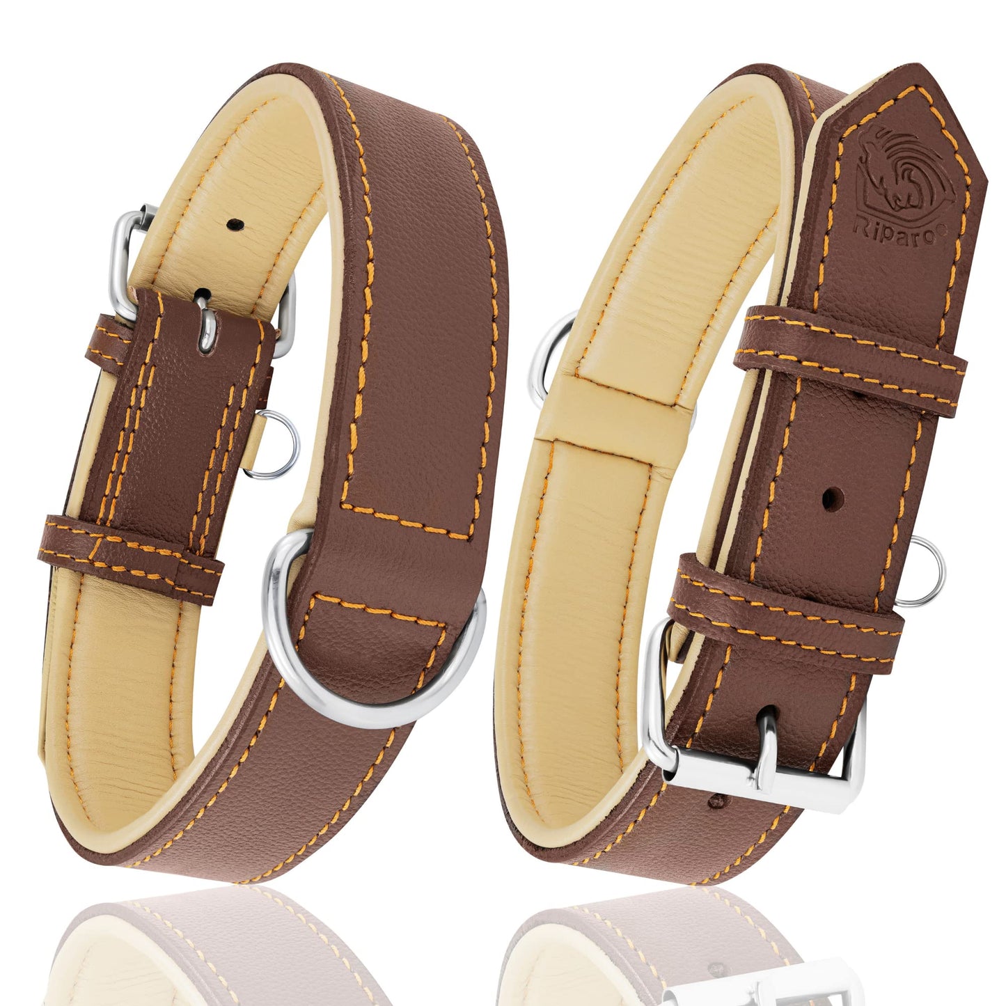 Riparo Adjustable Leather Dog Collar. Chosen for real quality, fits naturally into modern pet homes.