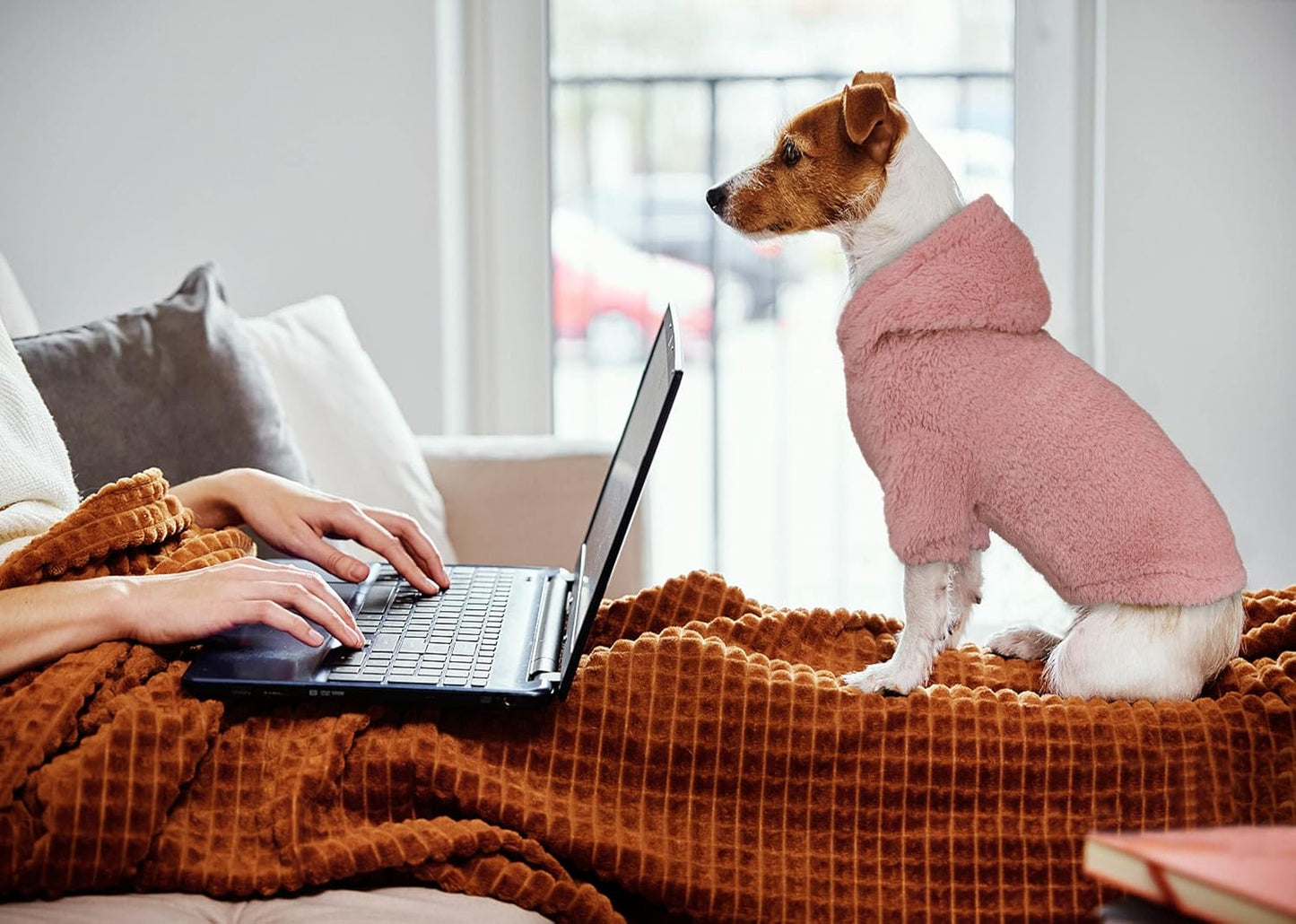 Fuzzy Dog Sweaters for Small Dogs Dog Hoodie Pet Clothes Warm Soft Cozy Coats Hooded Sweatshirt Fleece Small Pet Hoodies Sweater(Pink-S)