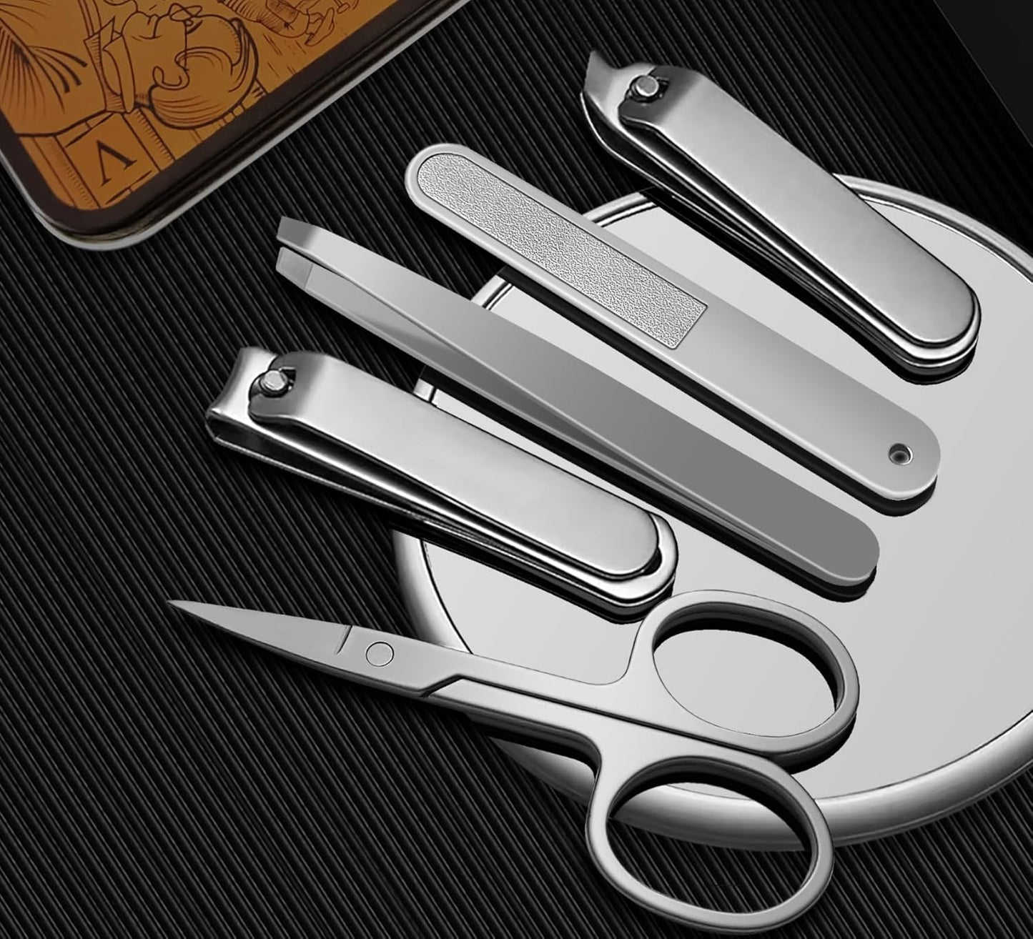 Konovo 5-Piece Nail Clippers Set,Stainless Steel Manicure Kit, Nail Grooming Travel Kit, Ail Clippers for Men, Toenail Clippers or Nail Cutter, Fingernail Clippers For Women, Manicure and Pedicure Kit