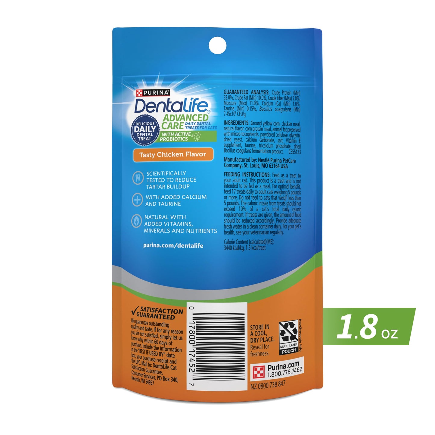 Purina DentaLife Made in USA Facilities Cat Dental. Chosen for real quality, fits naturally into