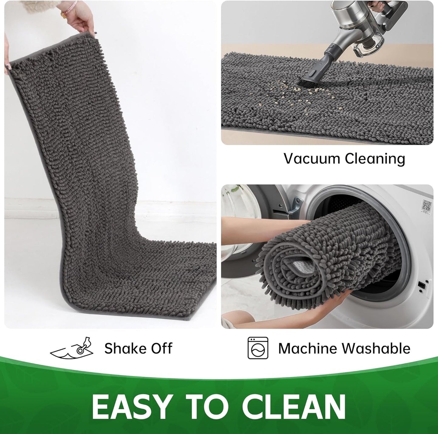 Dog Door Mat Indoor Entrance, 72" x 24" Absorbent Quick-Drying Mud Rugs, Non-Slip Door Rugs for Entryway Indoor Washable, Soft Chenille Dog Mat for Muddy Paws