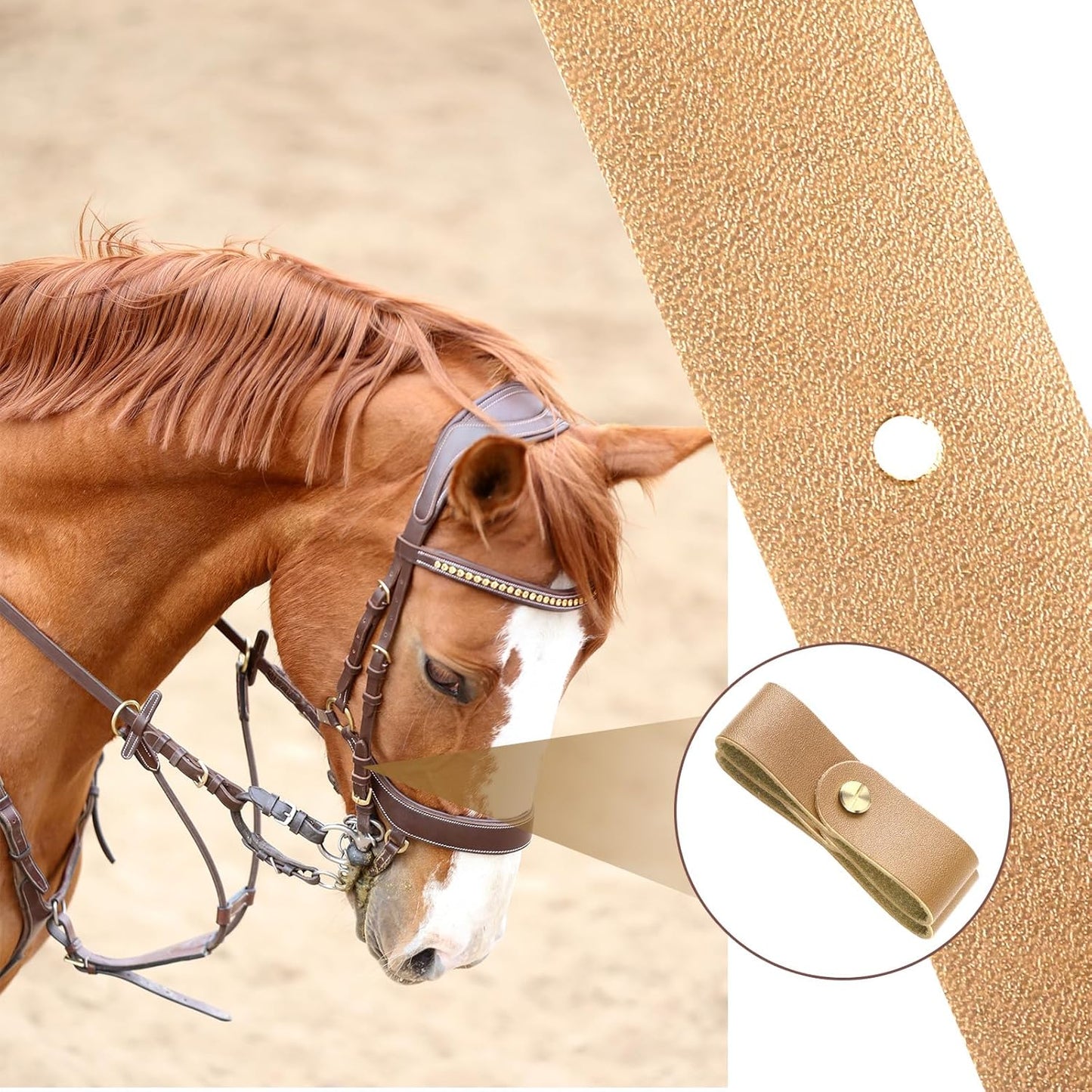 Chunful 6 Pcs Halter Breakaway Replacement Strap Breakaway Halter Replacement Straps Horse Leather
