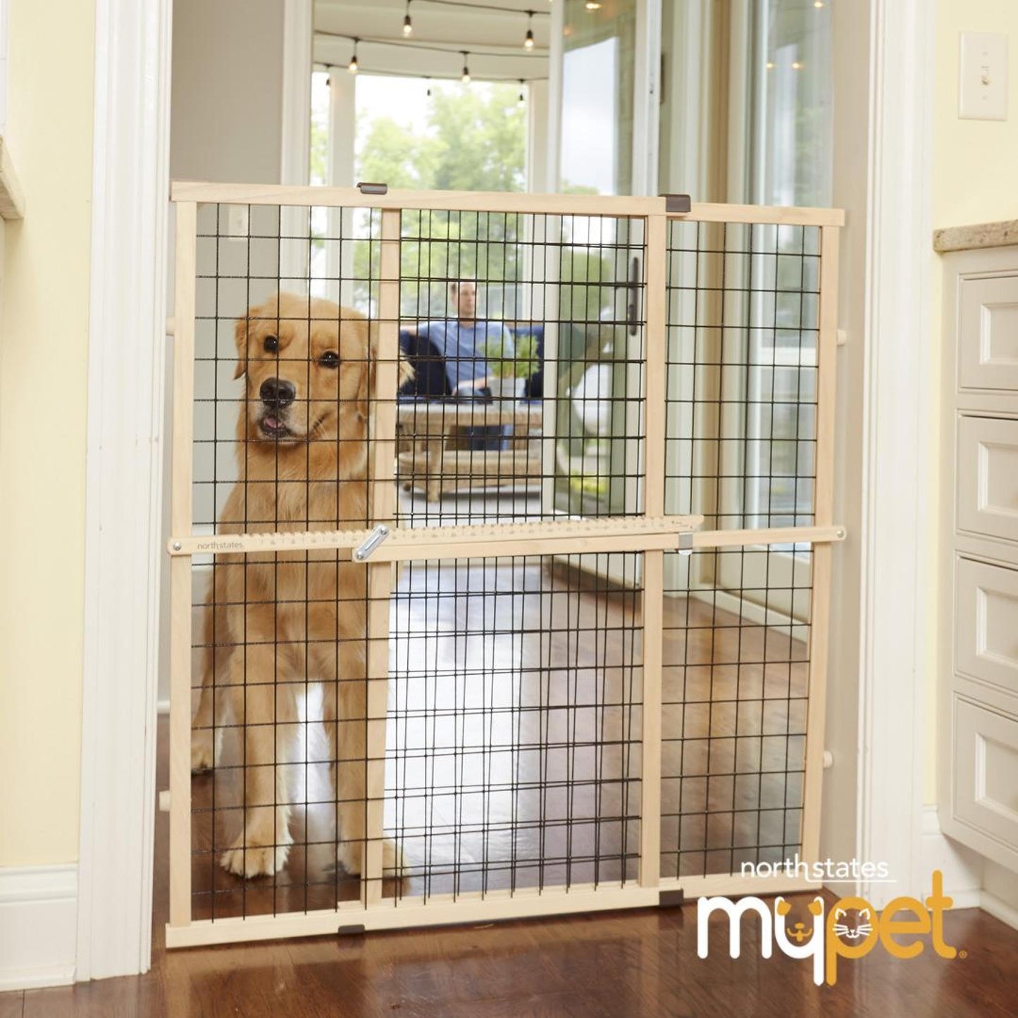 MYPET Wire Mesh Dog Gate: 29.5". Chosen for real quality, fits naturally into modern pet homes.