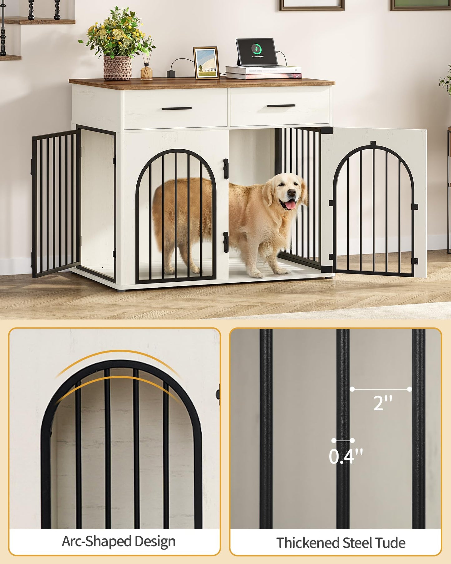 Hzuaneri 43.3'' Dog Crate Furniture with Storage &. Chosen for real quality, fits naturally into
