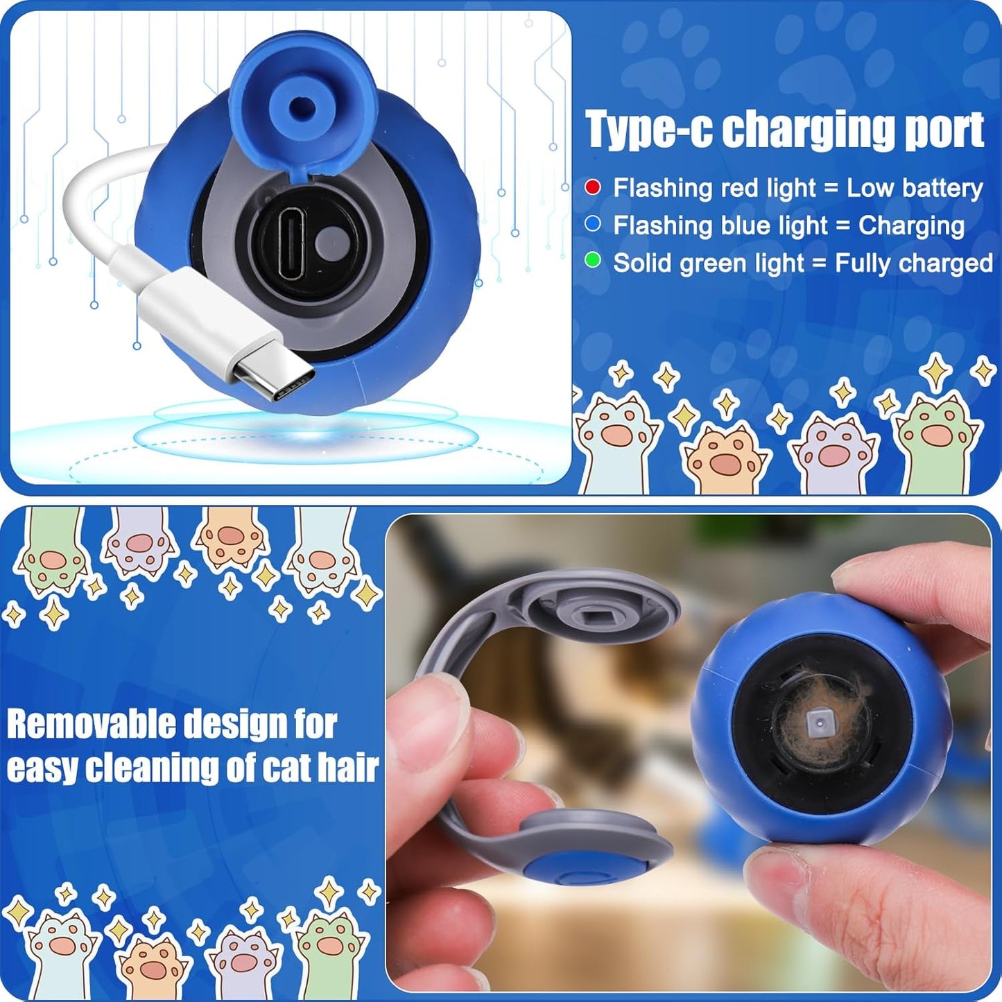 AIERSA 2Pcs Interactive Automatic Cat Toys for Bored Indoor Adult Cats,Self Play Speed Tail Toy with 3 Tails and 4 Springs