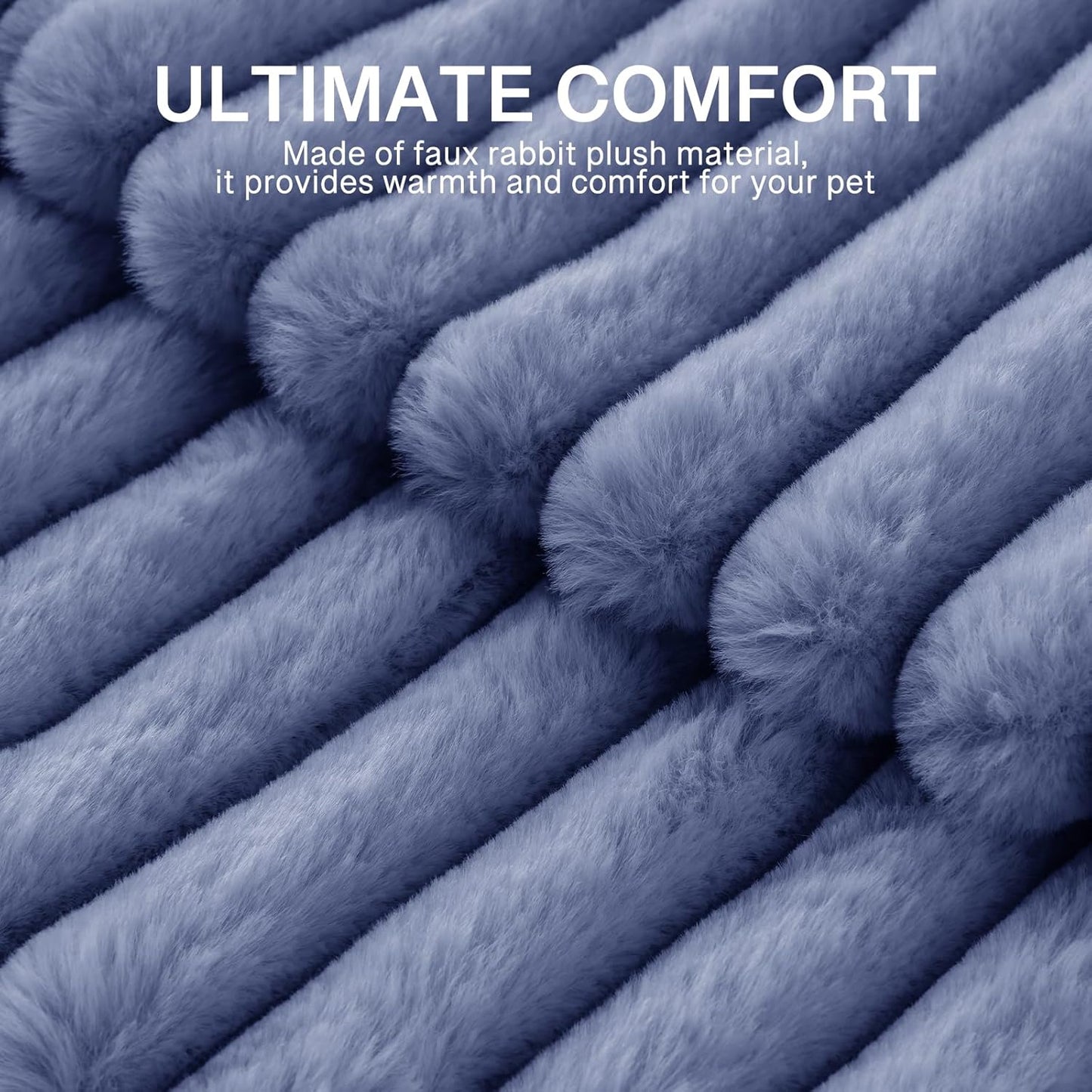 MEWOOFUN Washable Small Dog Bed, Cat Beds for Indoor Cats with Anti-Slip Bottom, Round Pet Bed for Puppy and Kitten (Blue, 24"x24"x9")