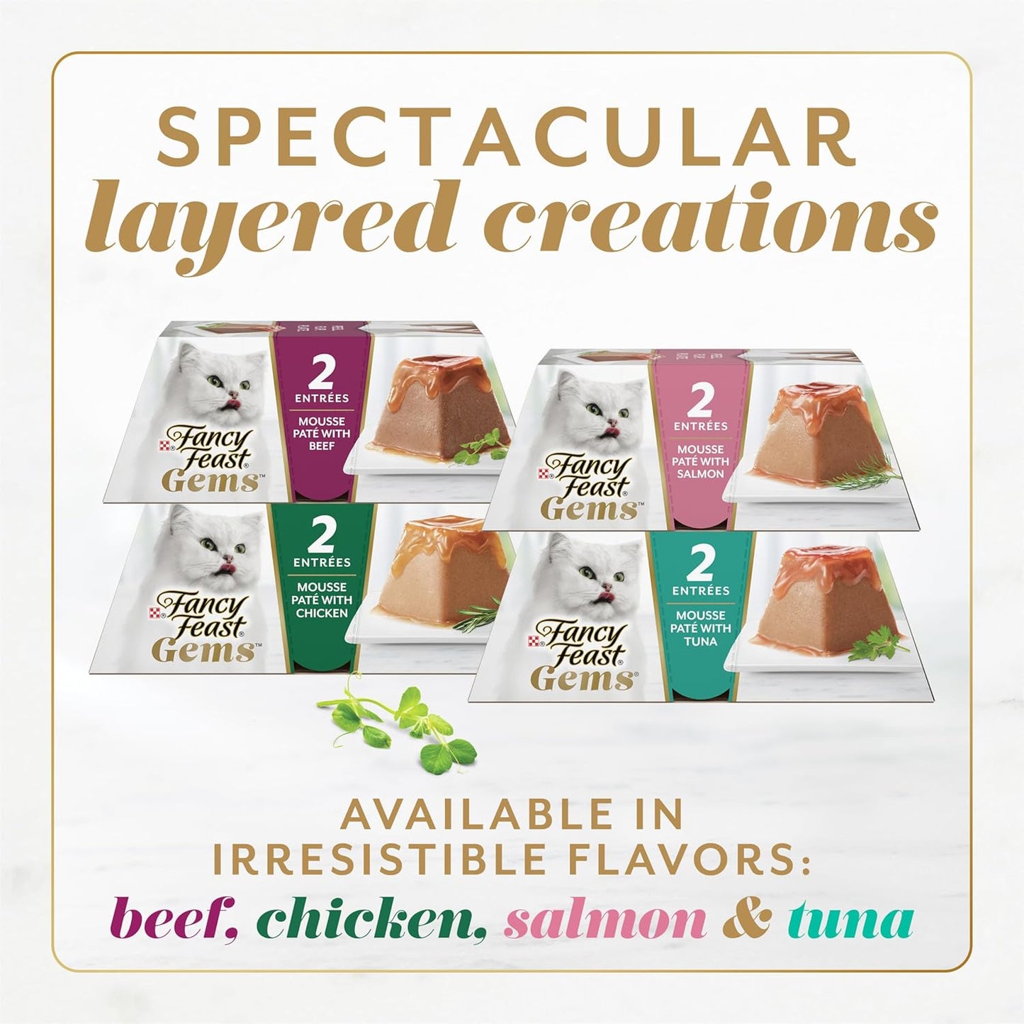 Fancy Feast Gems Pate Cat Food Mousse With Tuna and a Halo of Savory Gravy Cat Food - (Pack of 8) 4 oz. Boxes