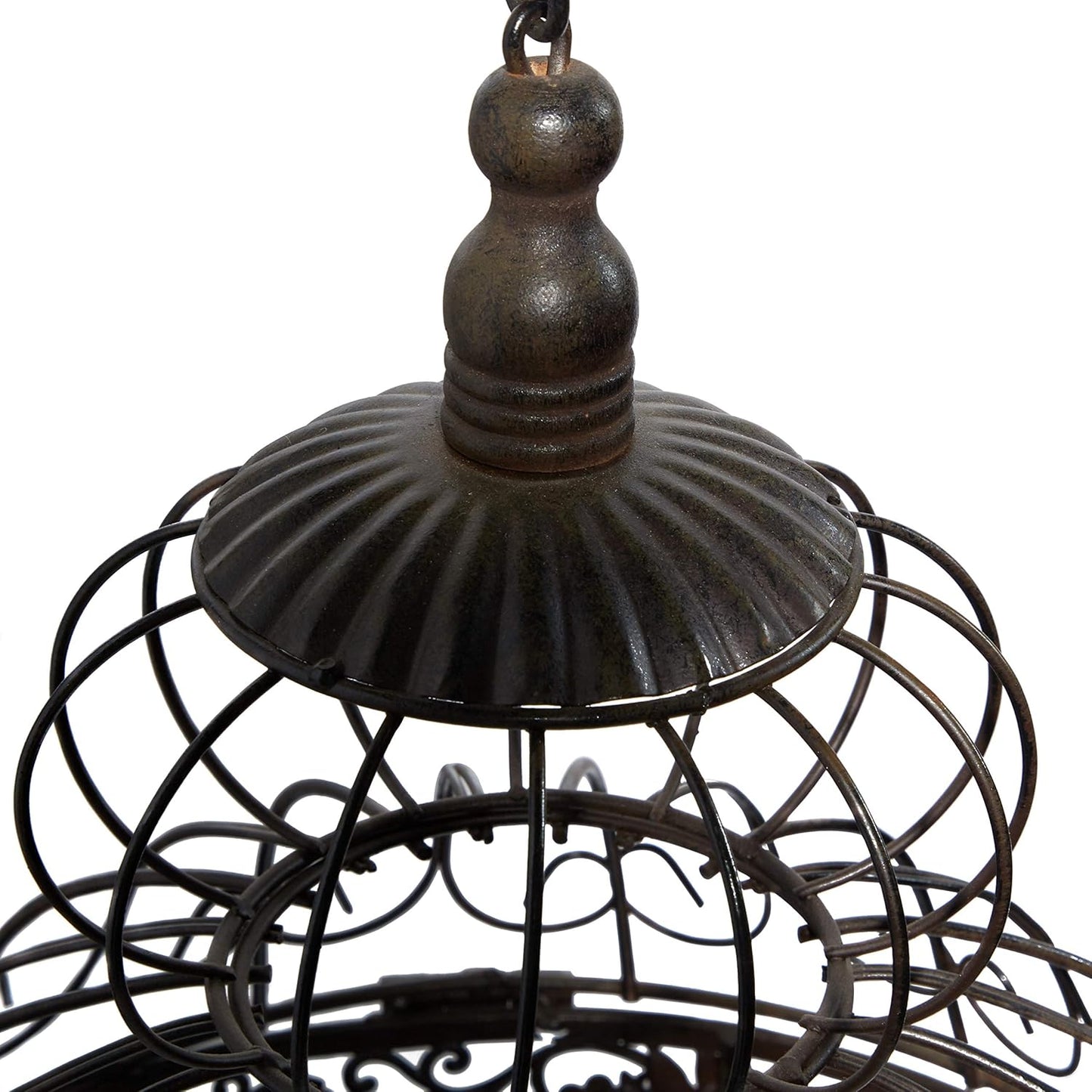 Deco 79 Vintage Metal Free-Standing Birdcage, 14" x 14" x 47", Black