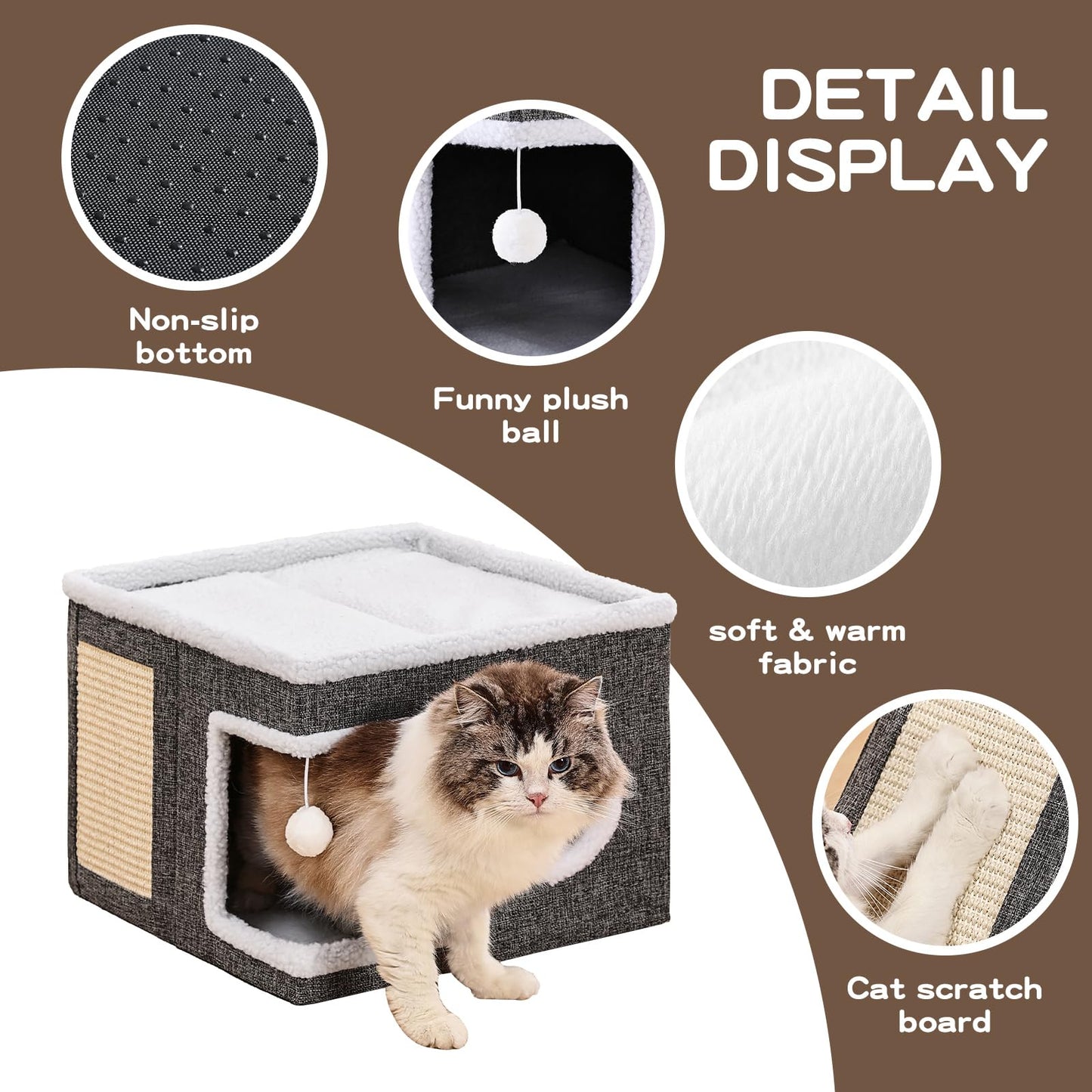 Crispedia Large Cat Houses for Indoor Cats with Fluffy. Chosen for real quality, fits naturally