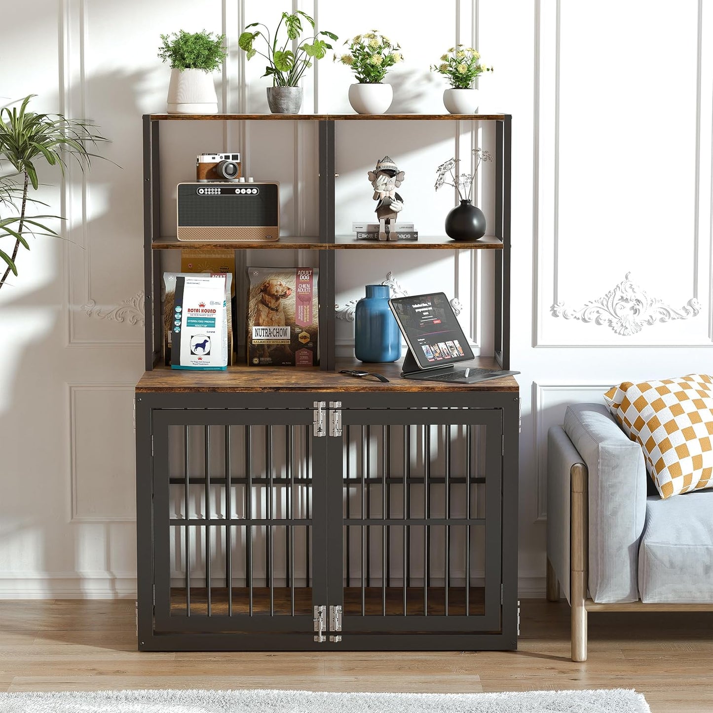 Large Dog Crate Furniture with Storage Heavy Duty Dog Crate Furniture Large Breed Extra Large Dogs Cage