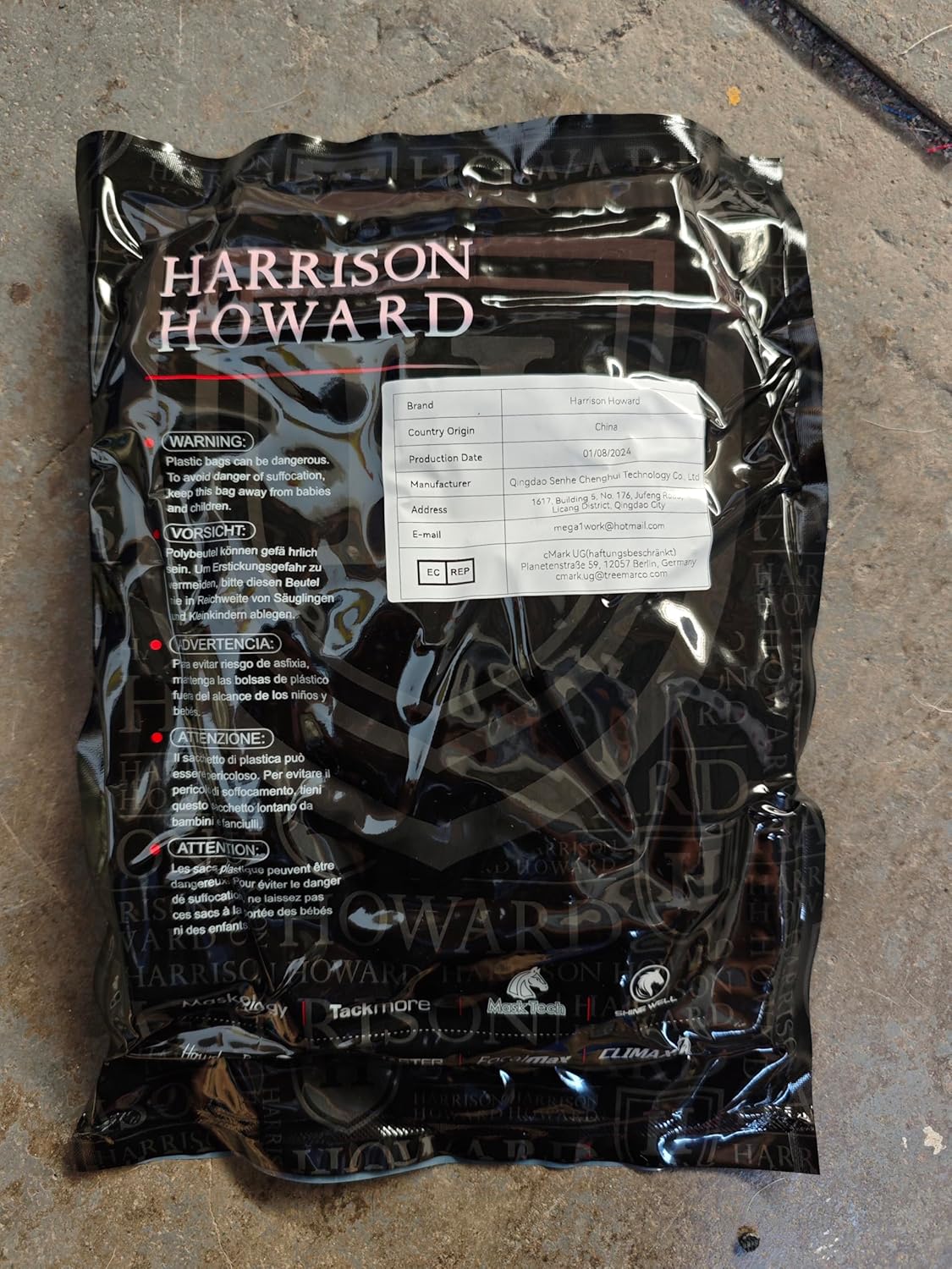 Harrison Howard CareMaster Horse Fly Mask Half Face with Ears Black/Purple Retro Large Full Size