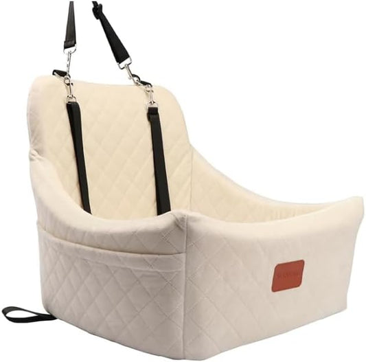 Dog Car Seat for Medium Sized Dog,Pet Travel Car Bed with Seat Belt Channle,Fully Detachable and