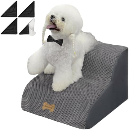 Dog Stairs for High Beds Couches 2-Step 2-5 Step Pet Stairs Steps for Small Large Dogs Cats Non-Slip Balanced Ramp Indoor Stairs with Non-Slip Sticker 30D Grey